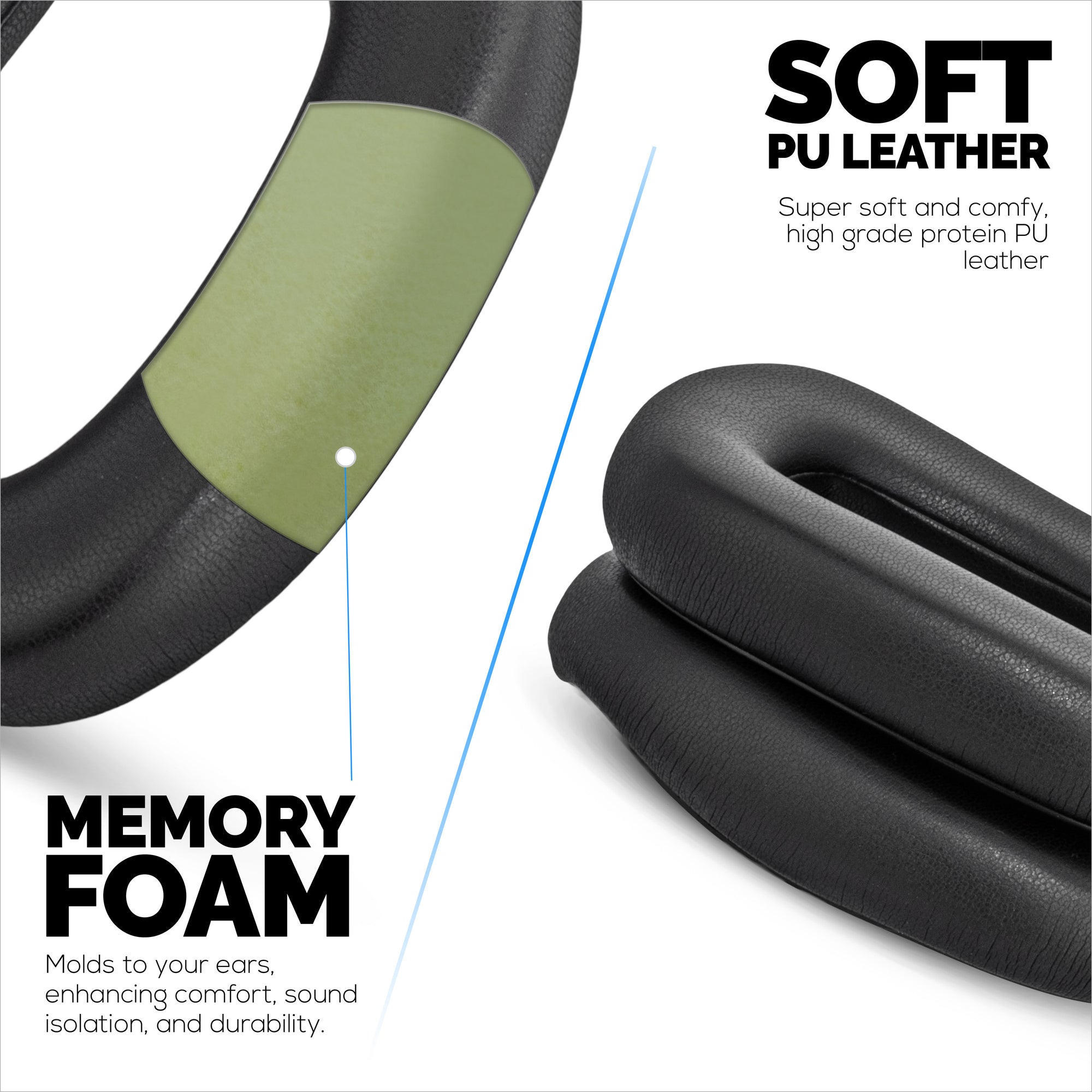 Replacement Earpads for Logitech Astro A30 Headsets. Soft PU Leather with High Grade Memory Foam for Extra Comfort &amp; Durability