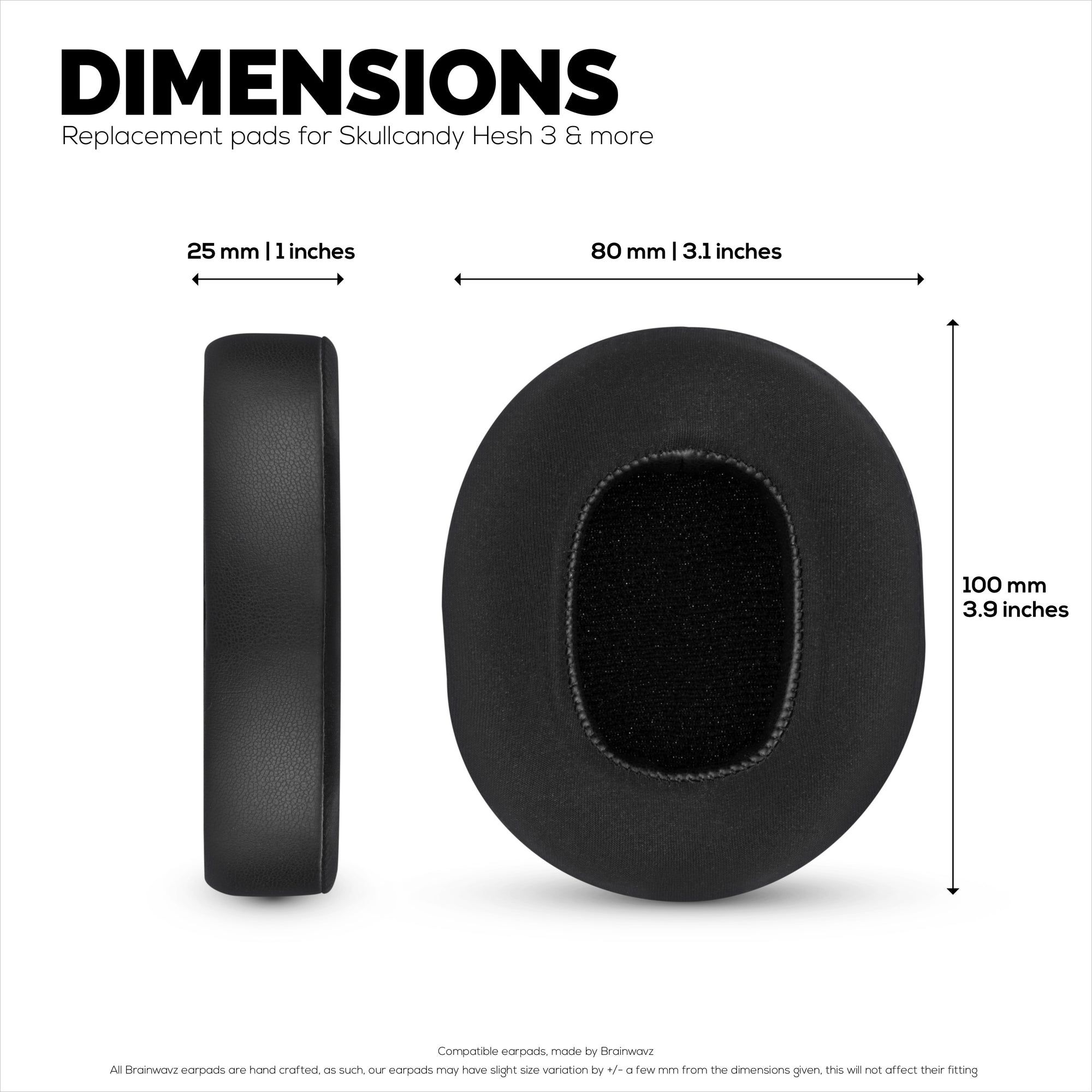 Hybrid Earpads for Skullcandy Crusher Wireless, Hesh 3/ANC/EVO, Venue ANC &amp; More. Cooling Gel Gaming Cushions with Super Soft Fabric &amp; Thick Memory Foam