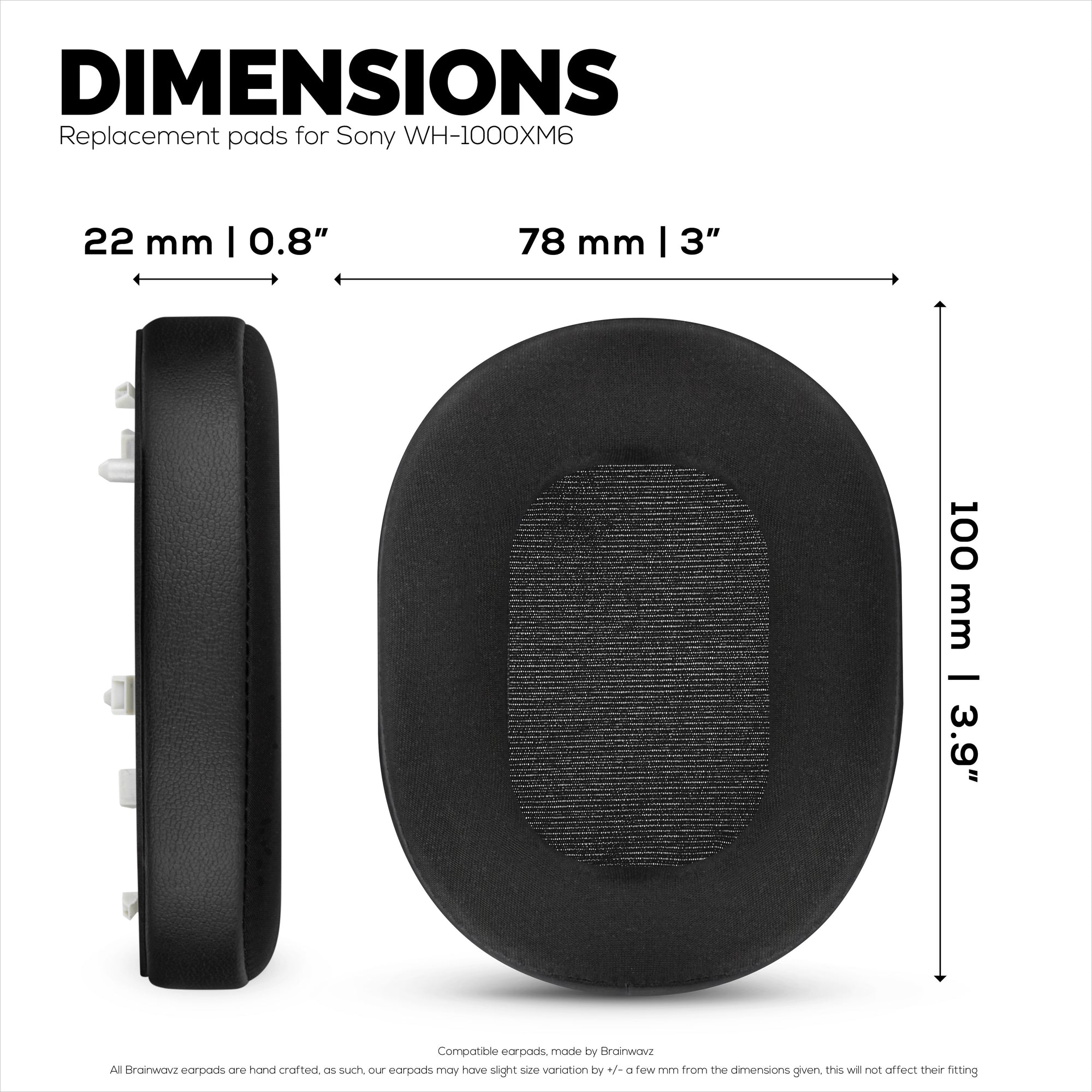 Hybrid Earpads for Sony WH-1000XM6 Headphones - Cooling Gel Gaming Cushions with Super Soft Fabric &amp; Thick Memory Foam