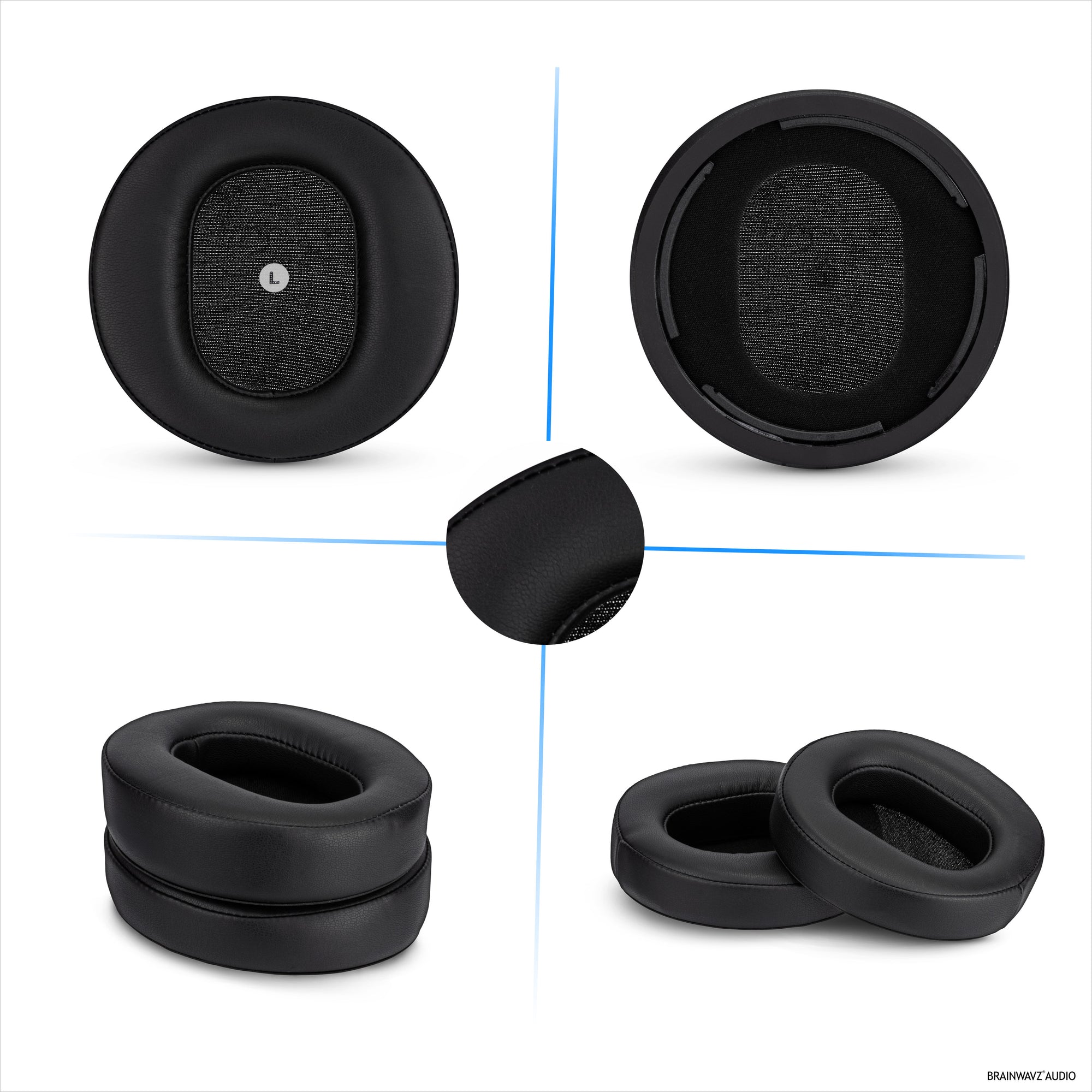 Replacement Angled Earpads for Audeze Maxwell (GEN 1) Headsets Soft PU Leather with High Grade Memory Foam