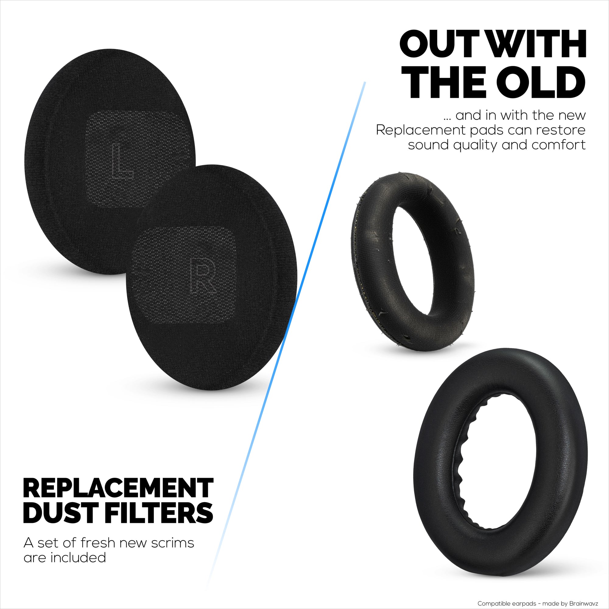 Replacement Earpads for BOSE QC Ultra Gen 1 &amp; Gen 2 Wireless Headsets. High Grade Protein PU Leather with Soft Foam for Extra Comfort &amp; Durability