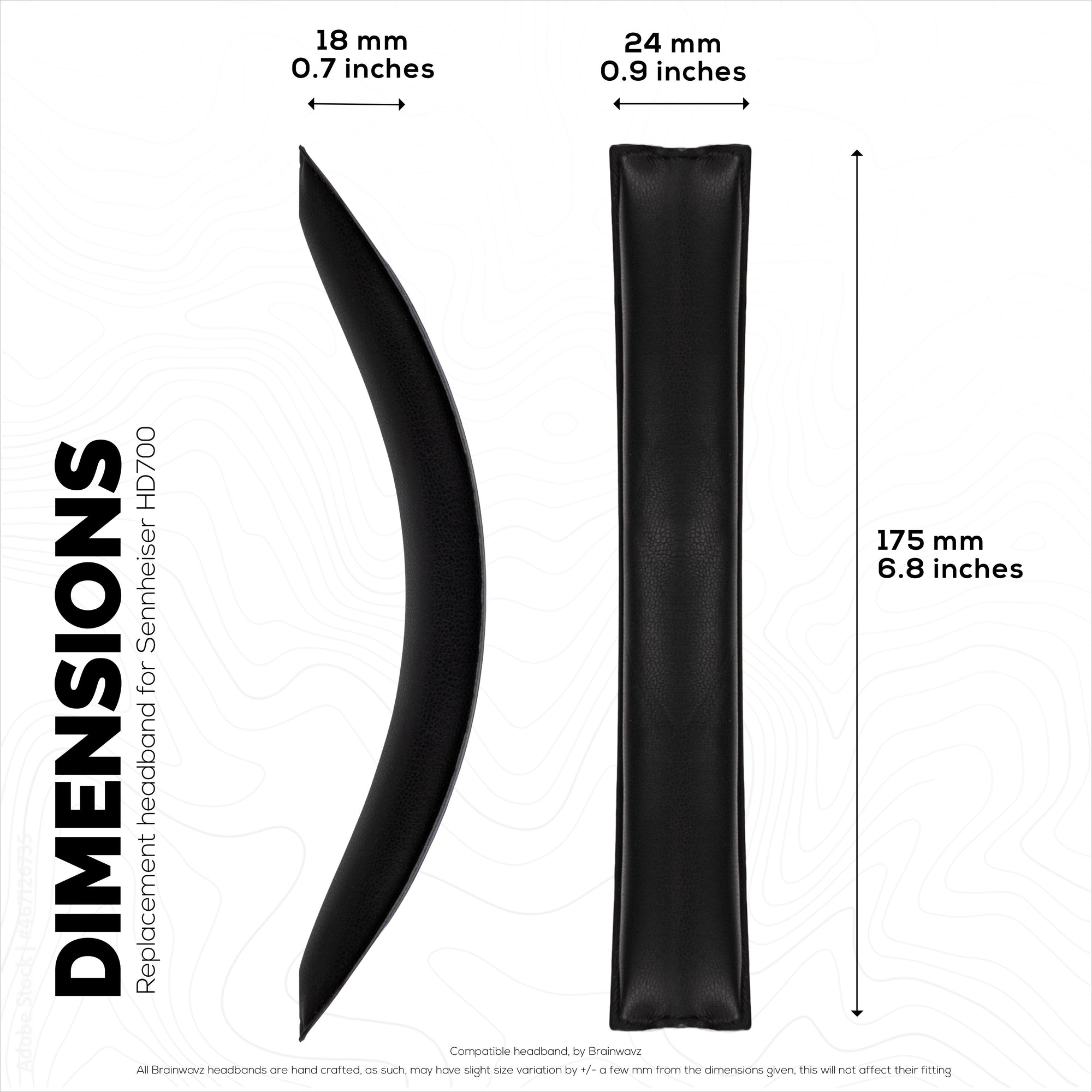 Náhradní hlavový most z PU kůže pro sluchátka SENNHEISER HD700 - polštářek na horní část headsetu - snadná instalace zasunutím, obnovení pohodlí a přizpůsobení