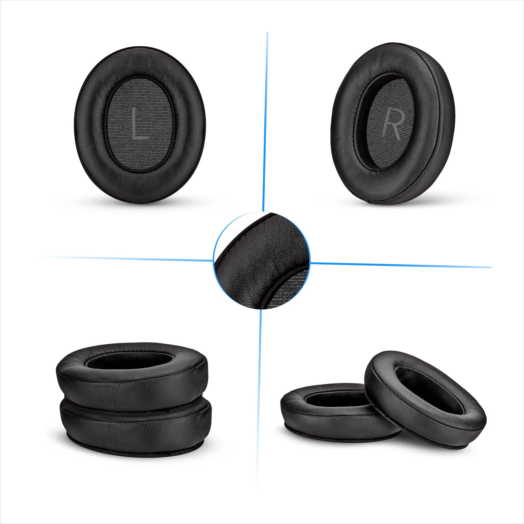 Replacement Earpads for Sennheiser Momentum 3 Headphones - Soft Real Leather + Memory Foam for Extra Comfort