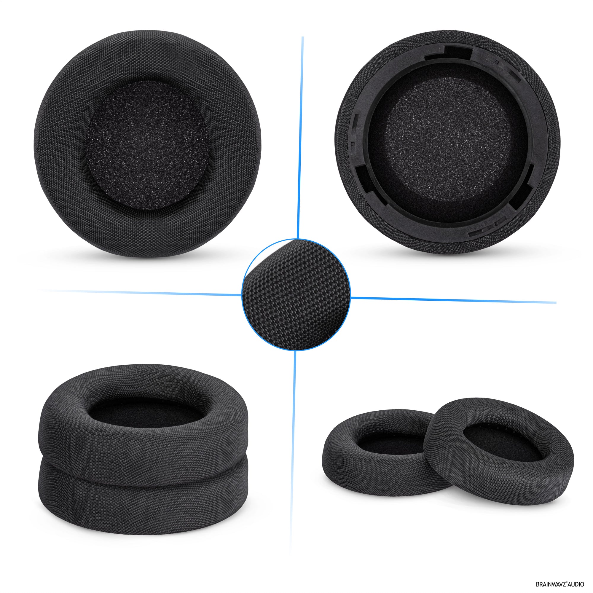 Mesh Fabric Earpads for Corsair Virtuoso PRO Wired Headset, Breathable Mesh Fabric - Soft Memory Foam