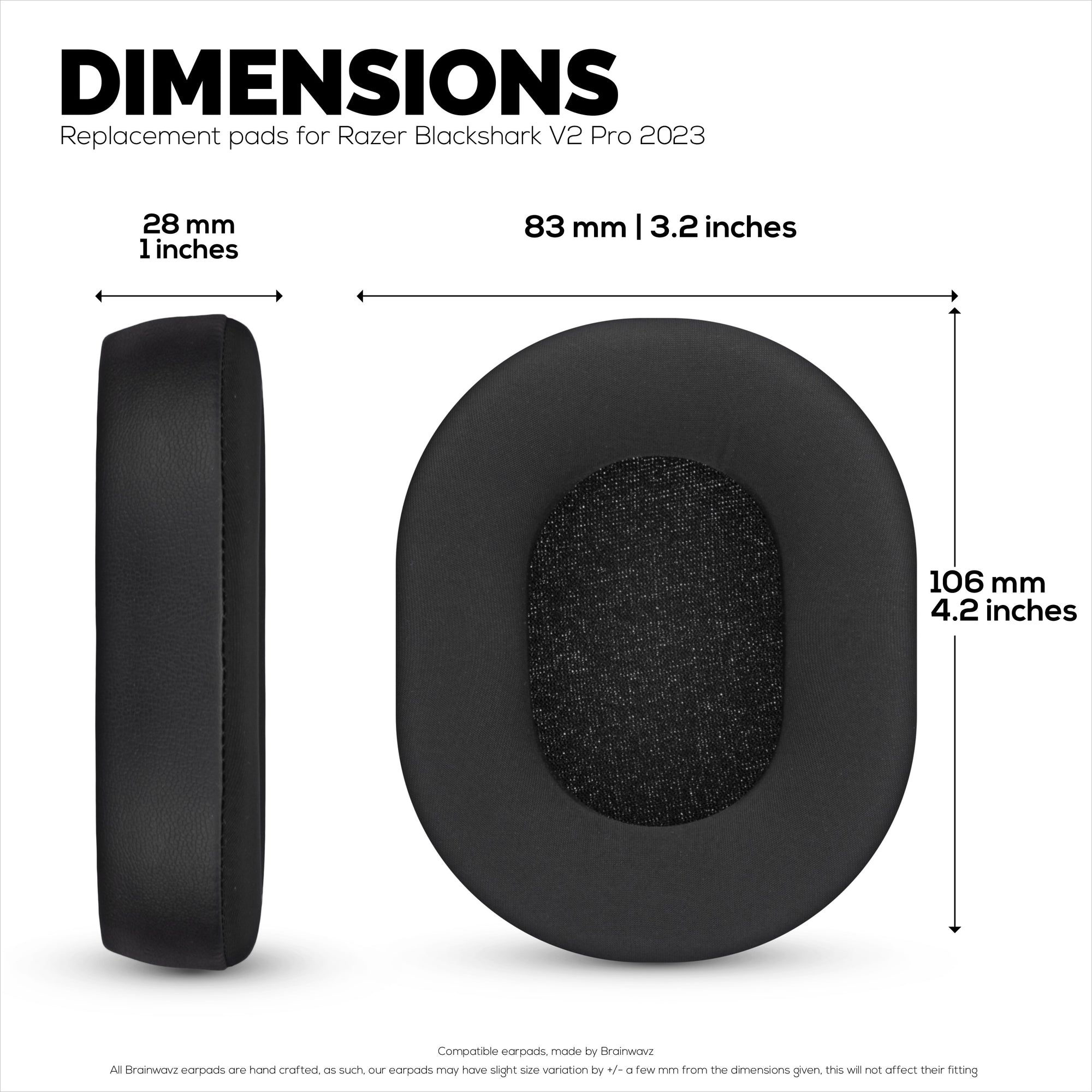 Hybrid Replacement Earpads for Razer Blackshark V2 Pro 2023 Headsets Headsets, Cooling Gel, Soft Fabric, PU Leather &amp; Memory Foam