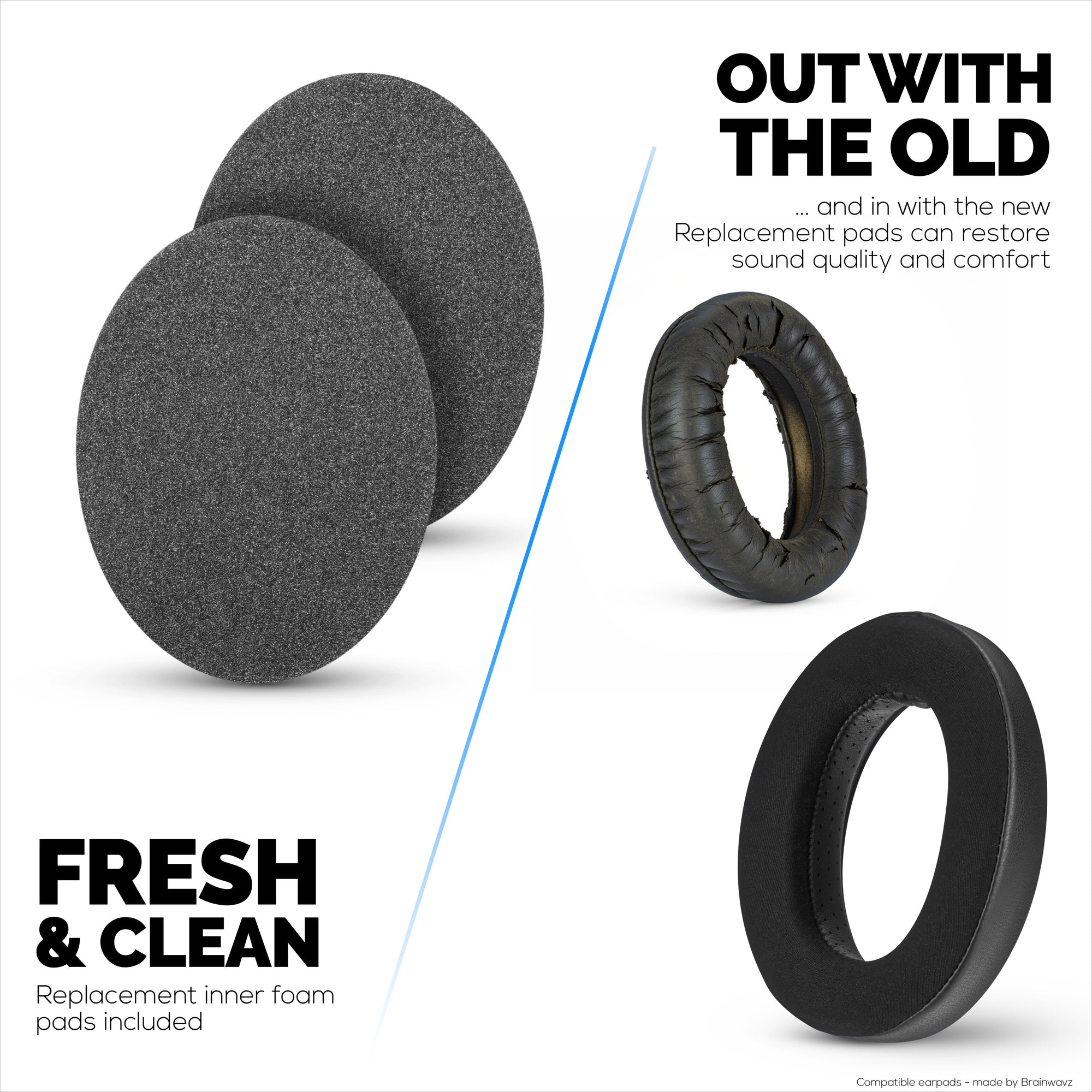 Hybrid Earpads for Sennheiser HD600, HD650, HD660S, HD525, HD535, HD545, &amp; Massdrop HD58X, HD6XX Headphones - Cooling Gel Gaming Cushions with Super Soft Fabric &amp; Thick Foam