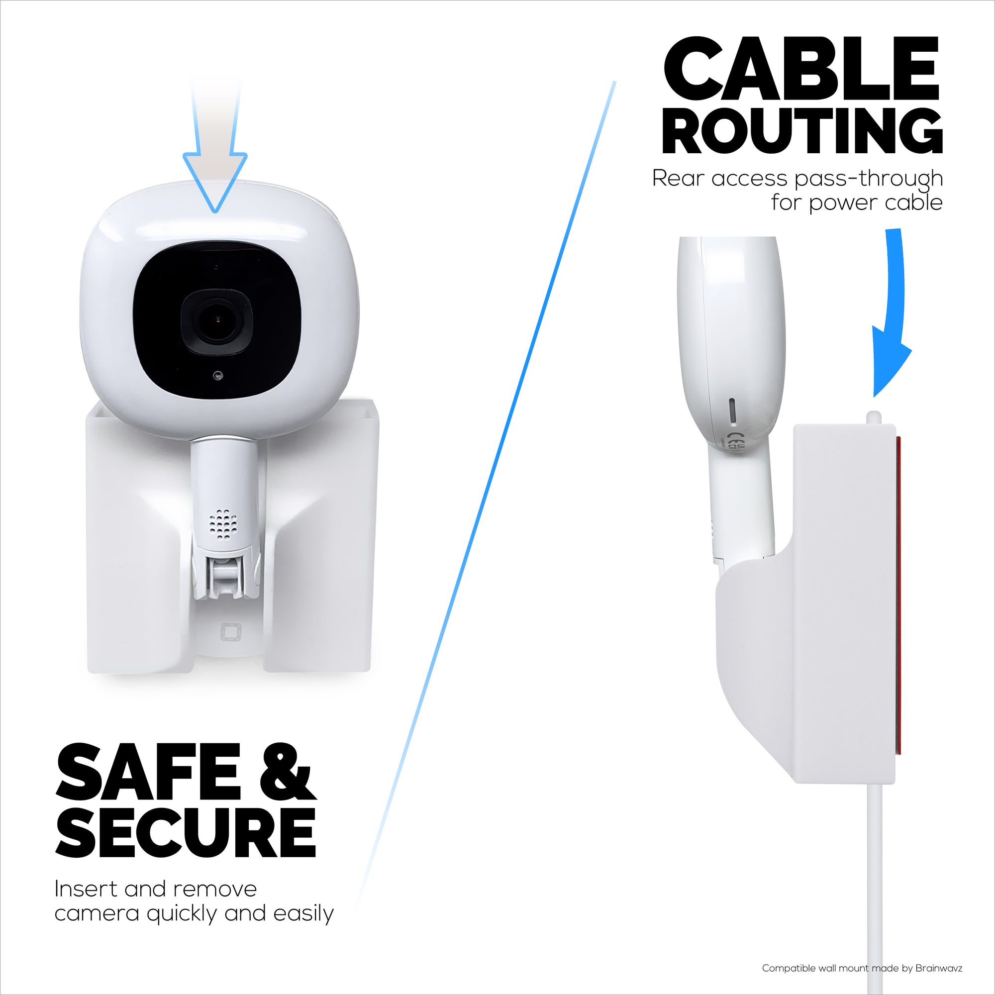 Wall Mount for Nanit Pro Flex Base &amp; Camera  – Easy Install Custom Fit Bracket with 3M VHB Tape &amp; Screws for Secure Mounting