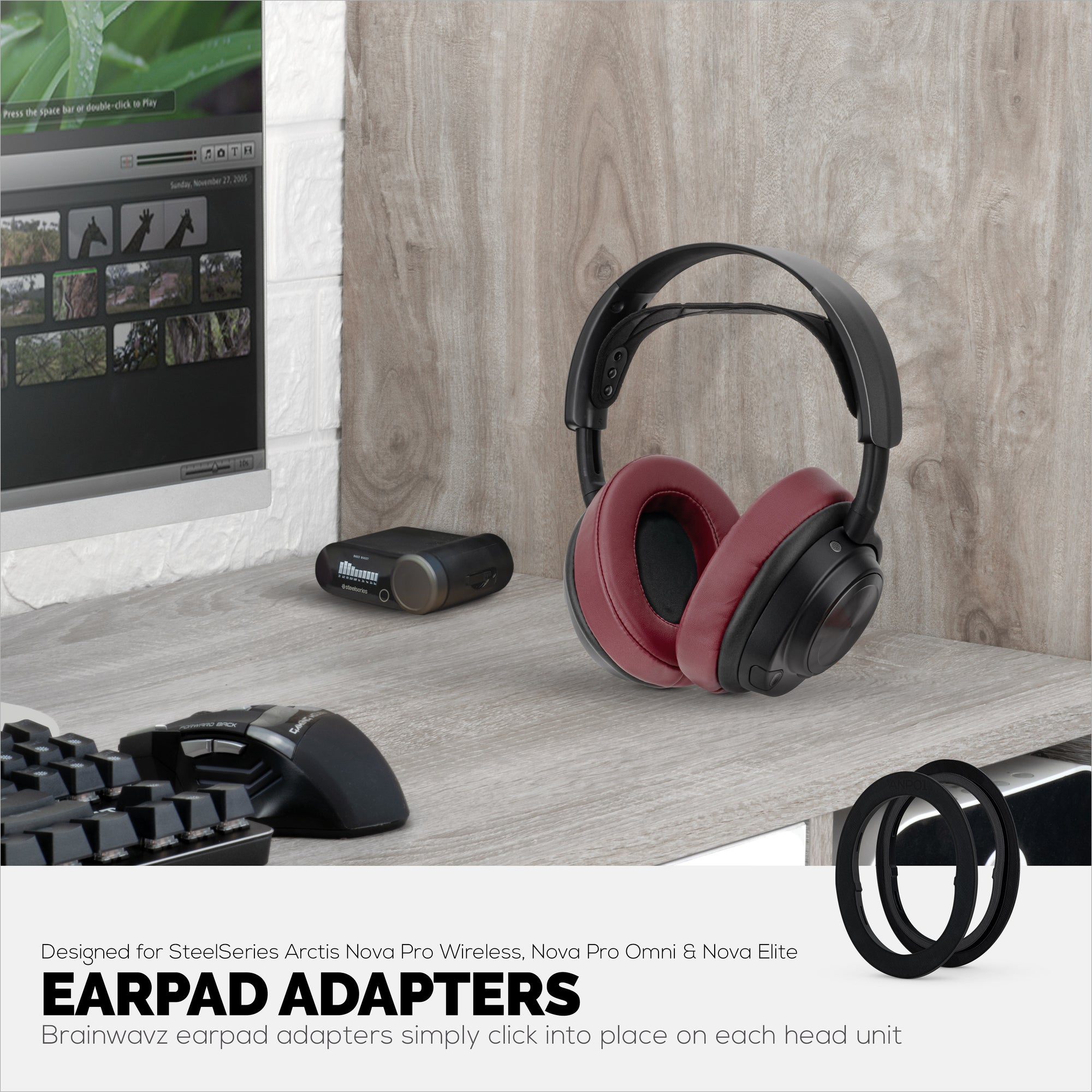 Earpads Adapter Ring For Steelseries Arctis Nova Pro Wireless, Nova Pro Omni &amp; Nova Elite Headsets - For Use With Brainwavz Oval, ProStock &amp; SteelSeries Earpads