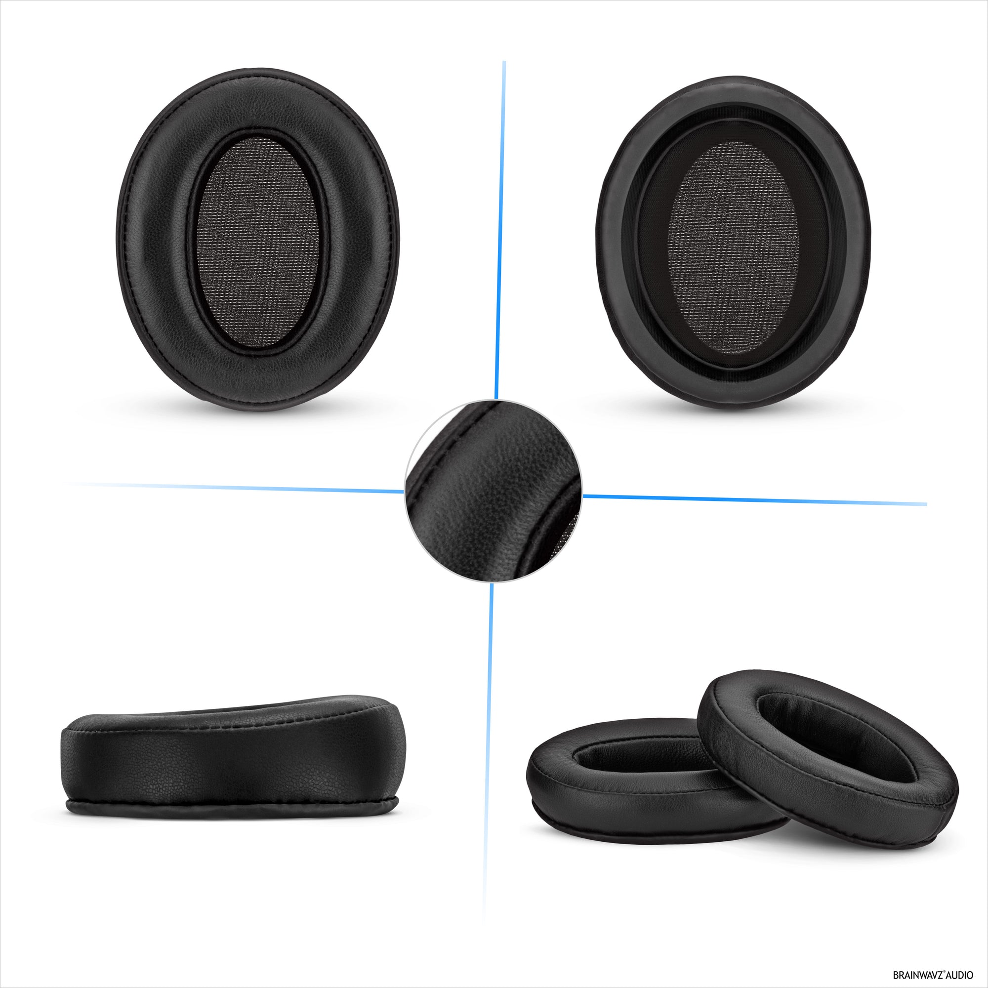 Replacement Earpads for Sennheiser Momentum 2 Headphones - Soft Real Leather + Memory Foam for Extra Comfort