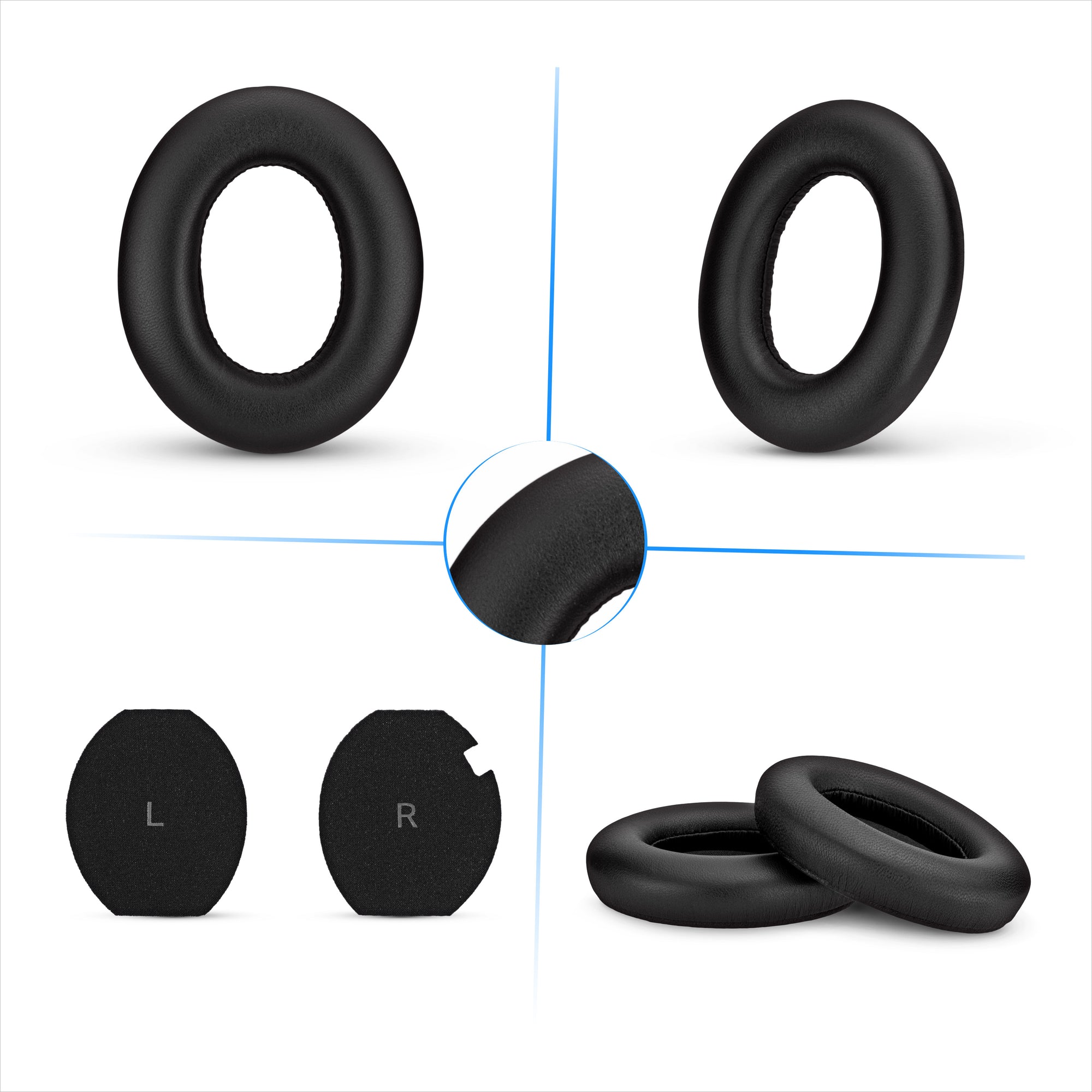 Replacement Earpads for Sennheiser Momentum 4 Headphones - Soft Real Leather + Memory Foam for Extra Comfort