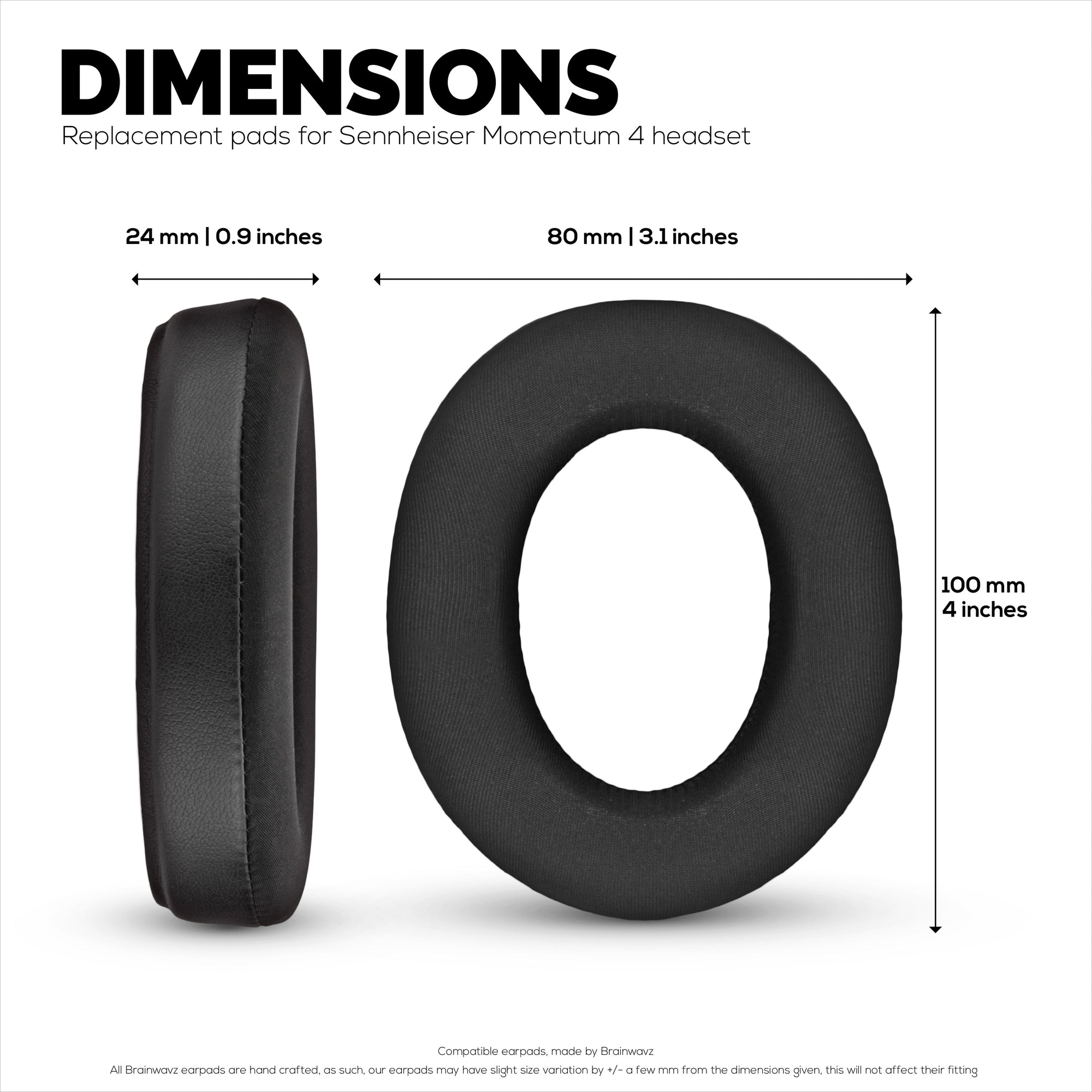 Hybrid Replacement Earpads for Sennheiser Momentum 4 Headphones, Soft Cooling Gel, Silky Soft Breathable Fabric w/ PU Leather &amp; Memory Foam