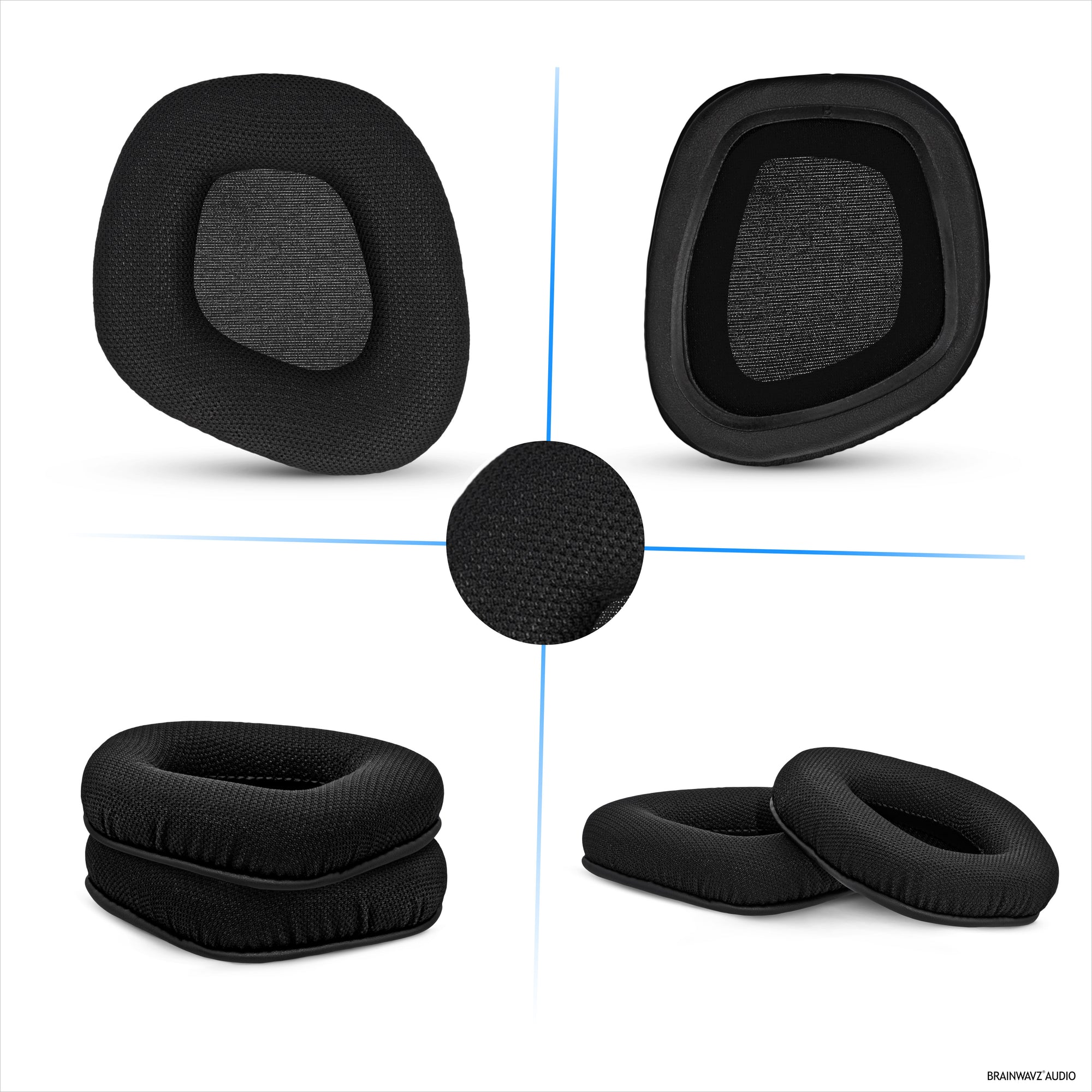 Mesh Fabric Earpads for Corsair Void RGB Elite Wireless, RGB Elite USB, Elite Surround Headsets, Breathable Mesh Fabric &amp; High-Grade Memory Foam