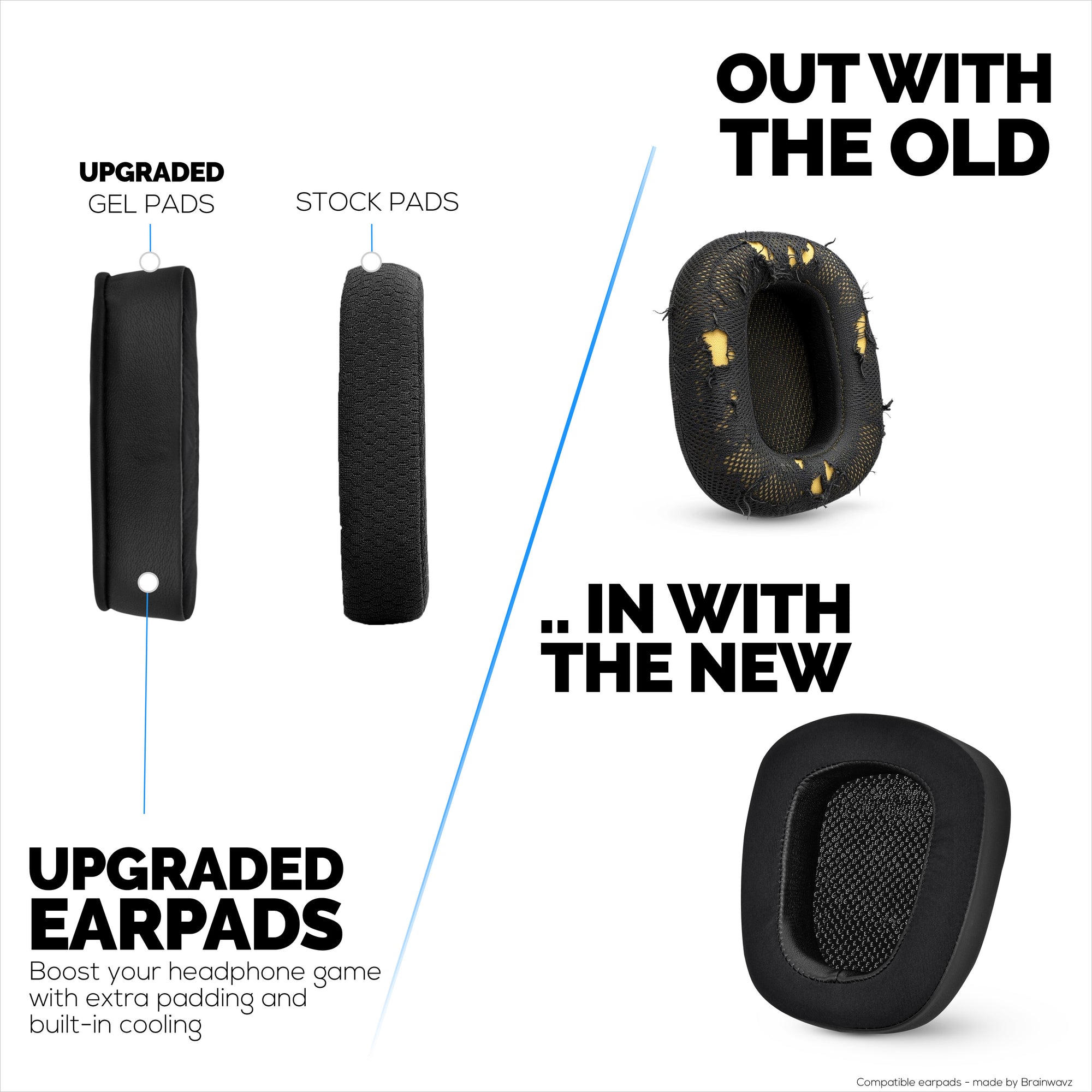 Hybrid Earpads for Logitech G933 G35 G930 G933S G935 G633 G633S G635 G533 G430 G431 G432 G433 Headsets, &amp; More. Cooling Gel Gaming Cushions