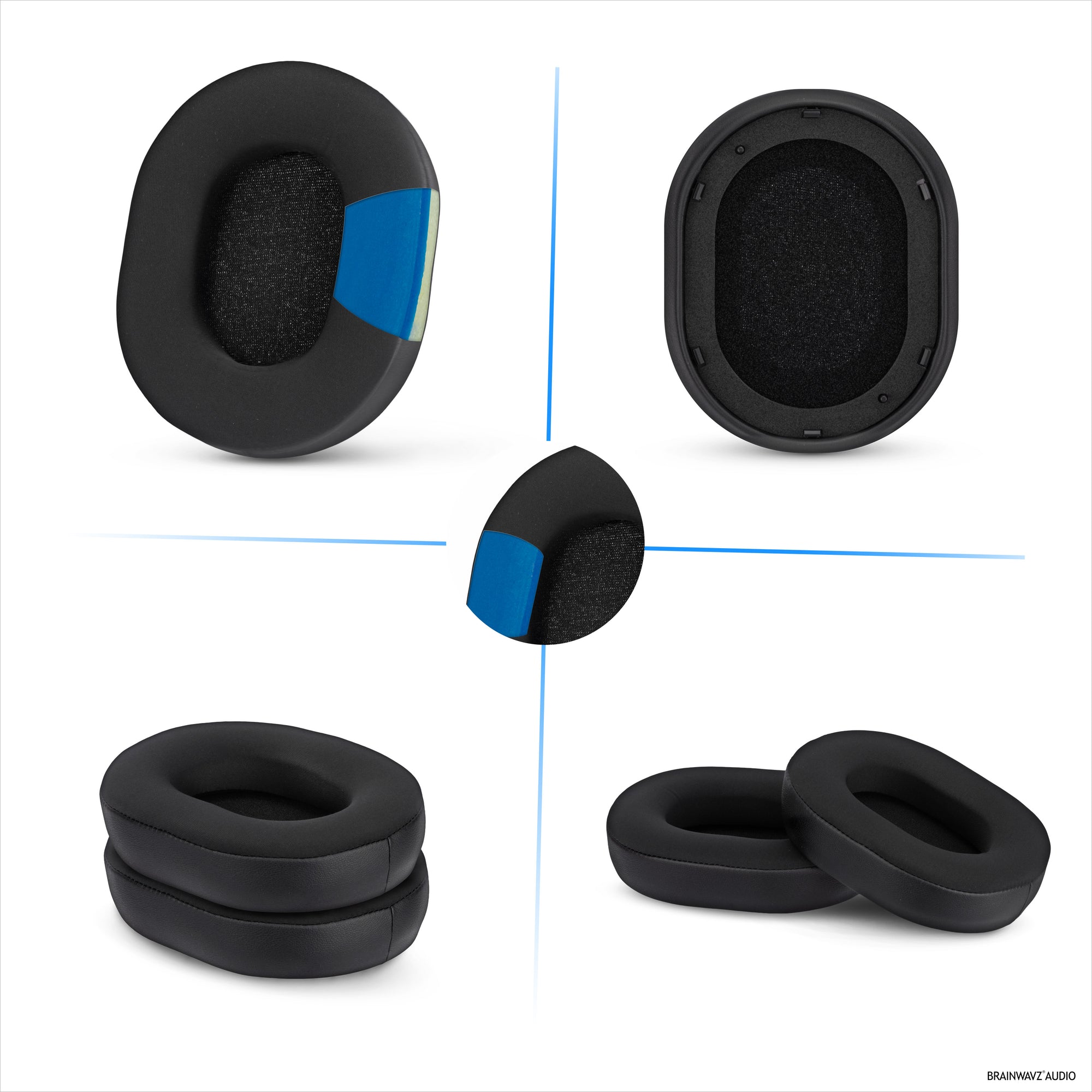 Hybrid Replacement Earpads for Razer Blackshark V2 Pro 2023 Headsets Headsets, Cooling Gel, Soft Fabric, PU Leather &amp; Memory Foam