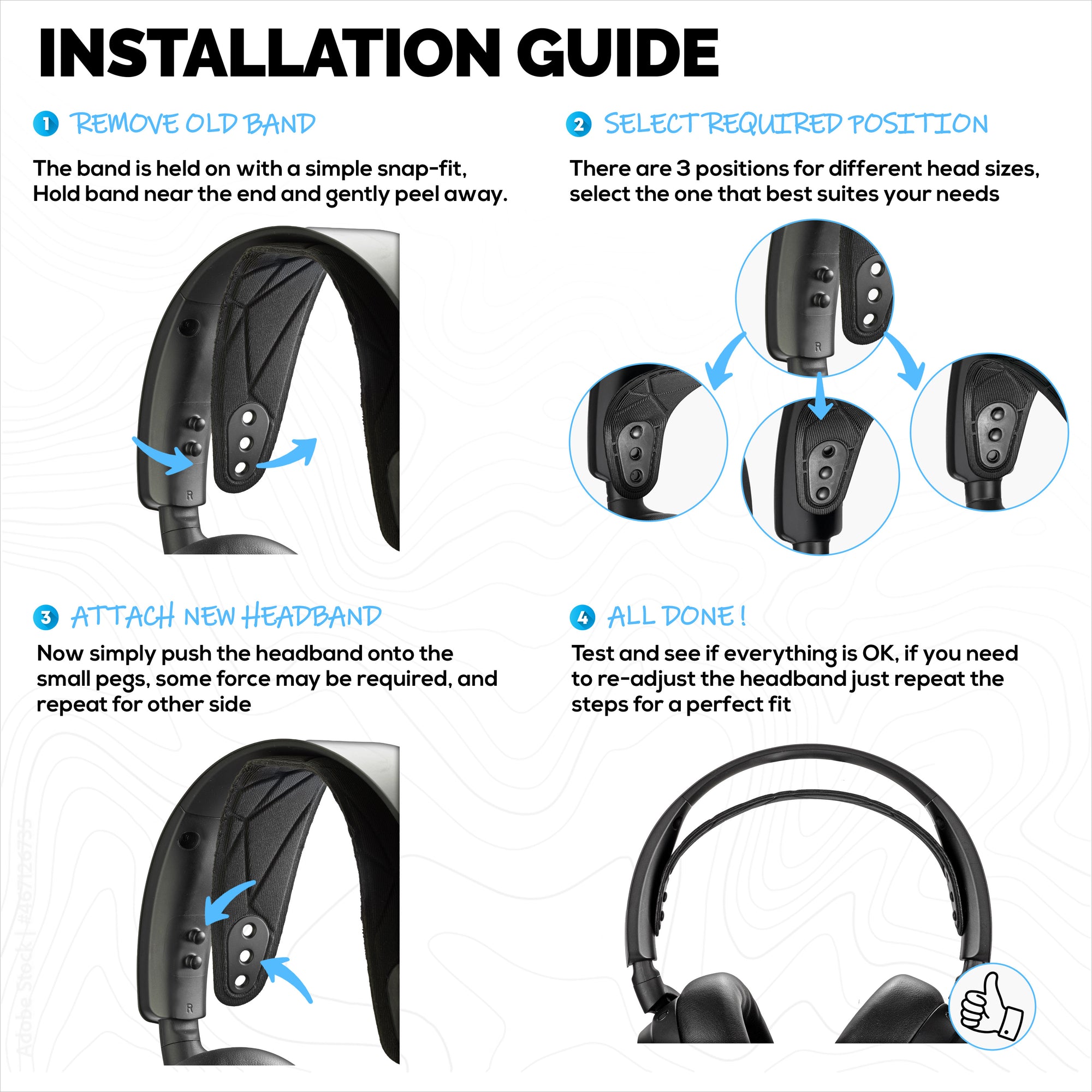 Replacement Headband for SteelSeries Arctis Nova 7P &amp; 7X &amp; More – Cotton-Rich Elastic Suspension Band with 3 Size Settings