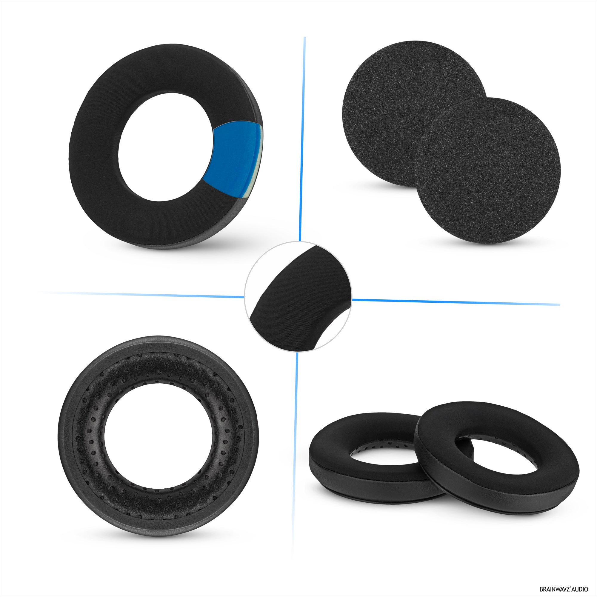 Hybrid Replacement Earpads for Beyerdynamic DT990/PRO DT880/PRO MMX300 DT 531 DT 690 Headsets &amp; More Cooling Gel Soft Fabric PU Leather &amp; Memory Foam