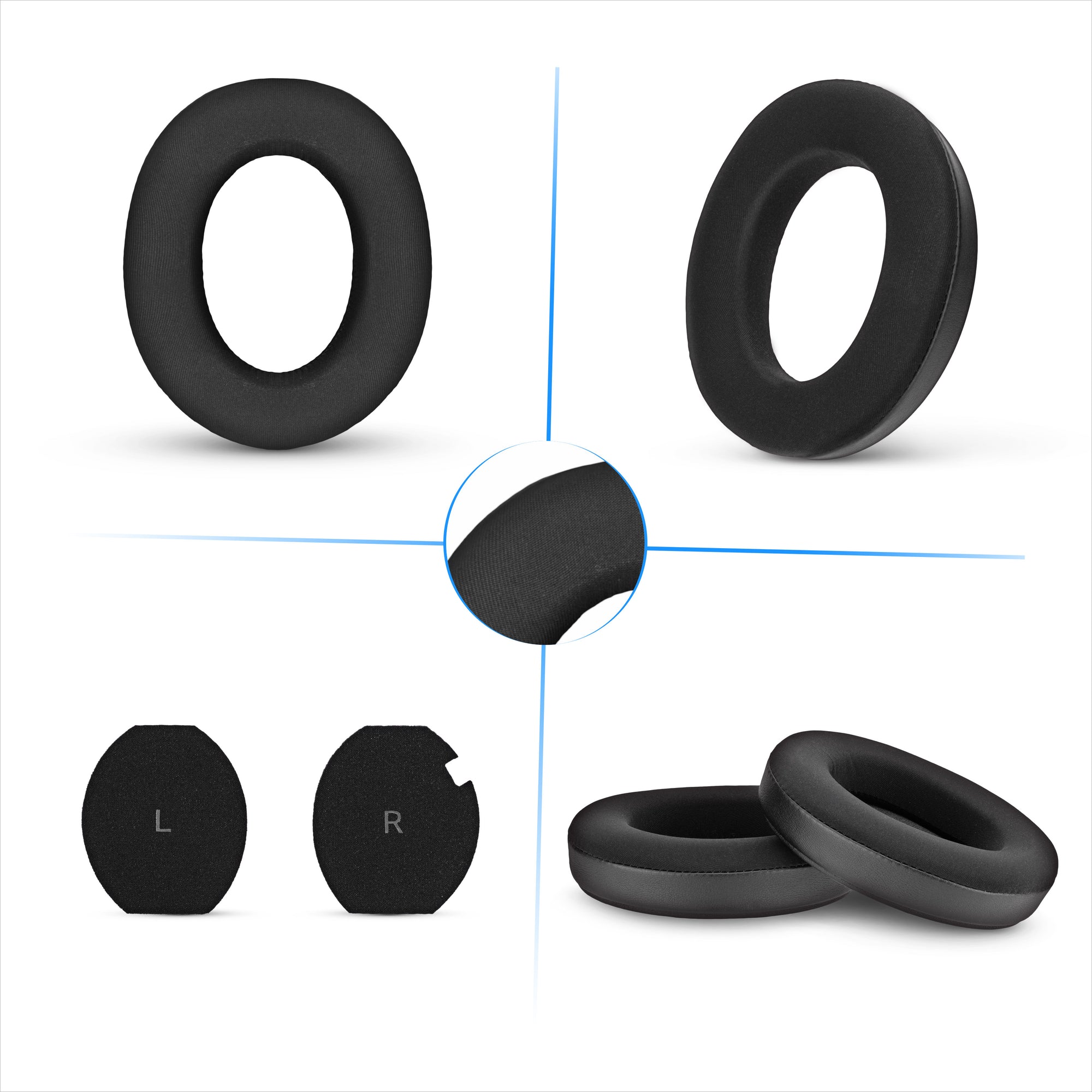 Hybrid Replacement Earpads for Sennheiser Momentum 4 Headphones, Soft Cooling Gel, Silky Soft Breathable Fabric w/ PU Leather &amp; Memory Foam