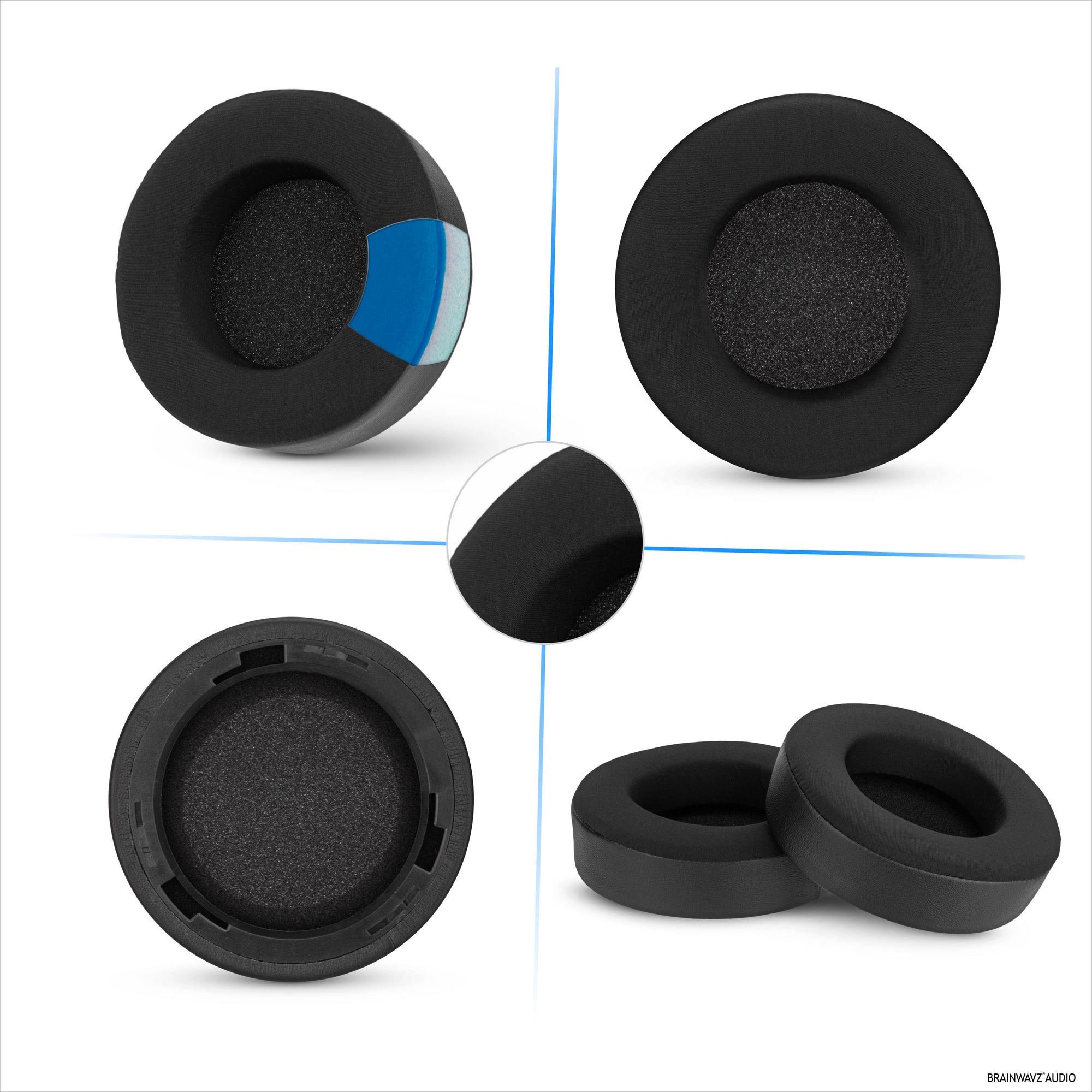 Hybrid Replacement Earpads for  Corsair Virtuoso PRO Wired Headset, Soft Gel, Breathable Fabric w/ PU Leather &amp; Memory Foam