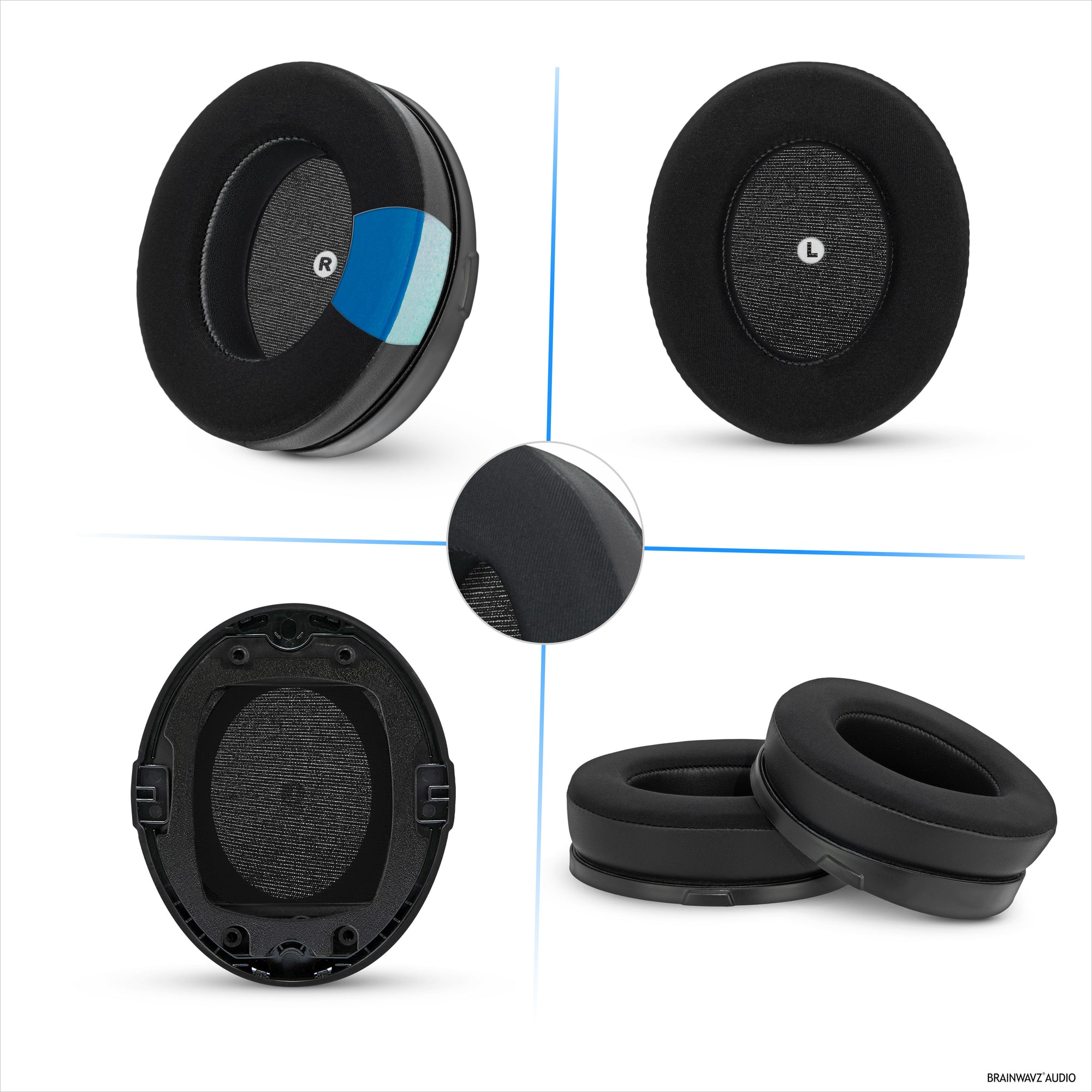 Hybrid Earpads for HyperX Cloud Orbit S, Audeze Penrose, Audeze Penrose X &amp; Audeze Mobius Headsets, Cooling Gel, Super Soft Fabric &amp; Thicker Memory Foam