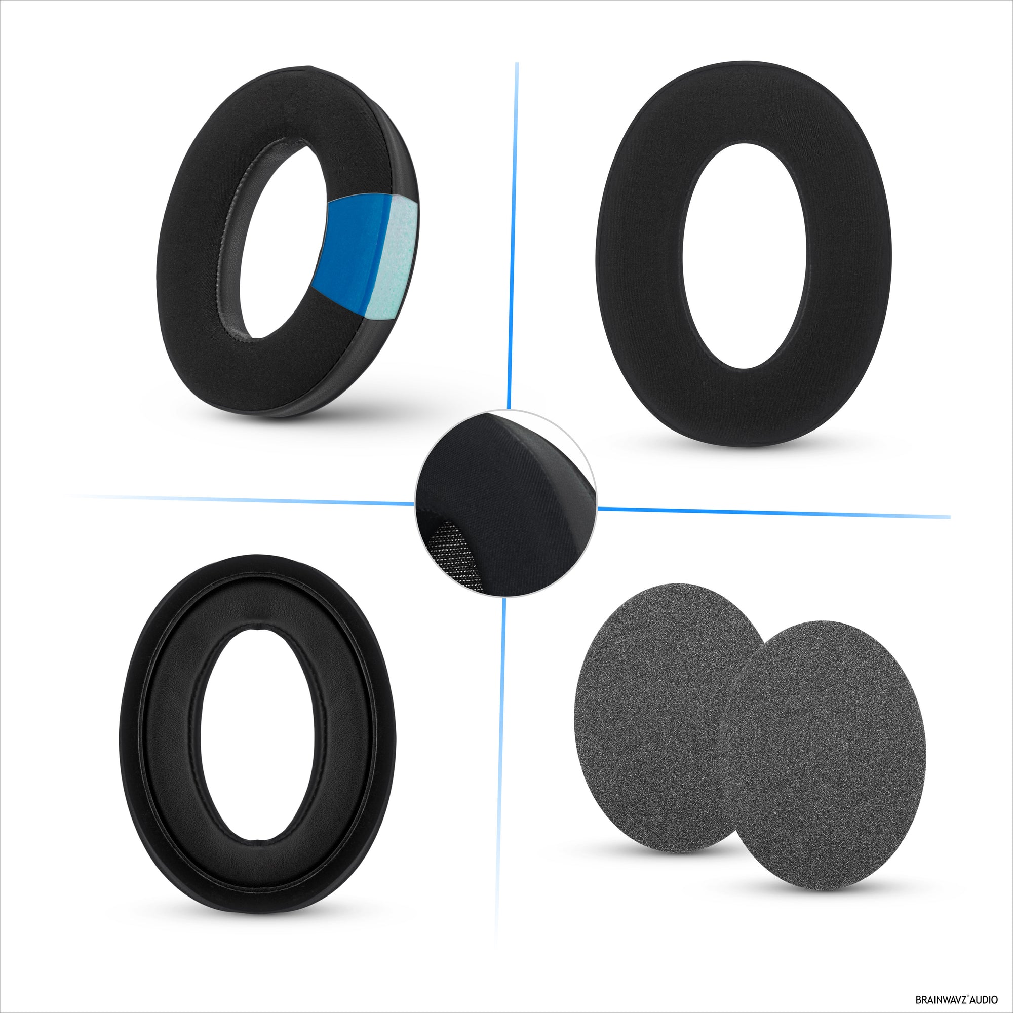 Hybrid Earpads for Sennheiser HD598 (CS/SE/SR) HD599 HD558 HD518 HD595 HD569 HD579 HD560 HD555 HD515 HD559 Headphones. Cooling Gel Gaming Cushions Thick Memory Foam