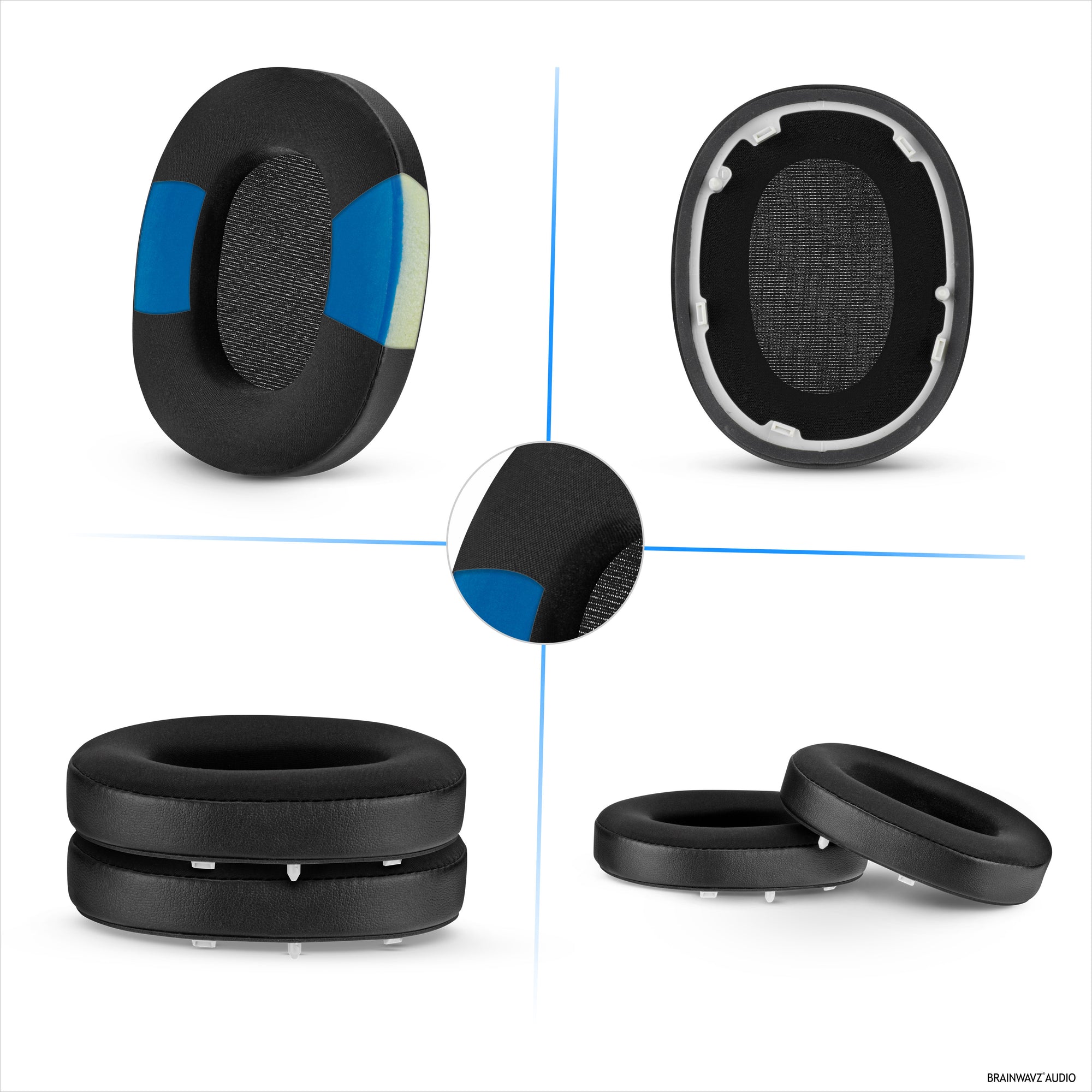 Hybrid Earpads for Sony WH-1000XM6 Headphones - Cooling Gel Gaming Cushions with Super Soft Fabric &amp; Thick Memory Foam