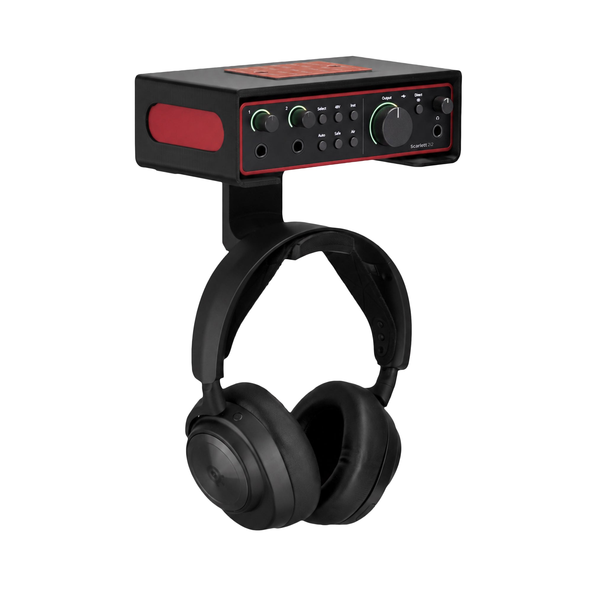 Under Desk Mounting Bracket Headphone Hanger Compatible with Focusrite Scarlett 2i2 Gen 4 - Space Saving Dock, Easy to Install, Adhesive &amp; Screw-In, Reduce Clutter, Free Desktop Space