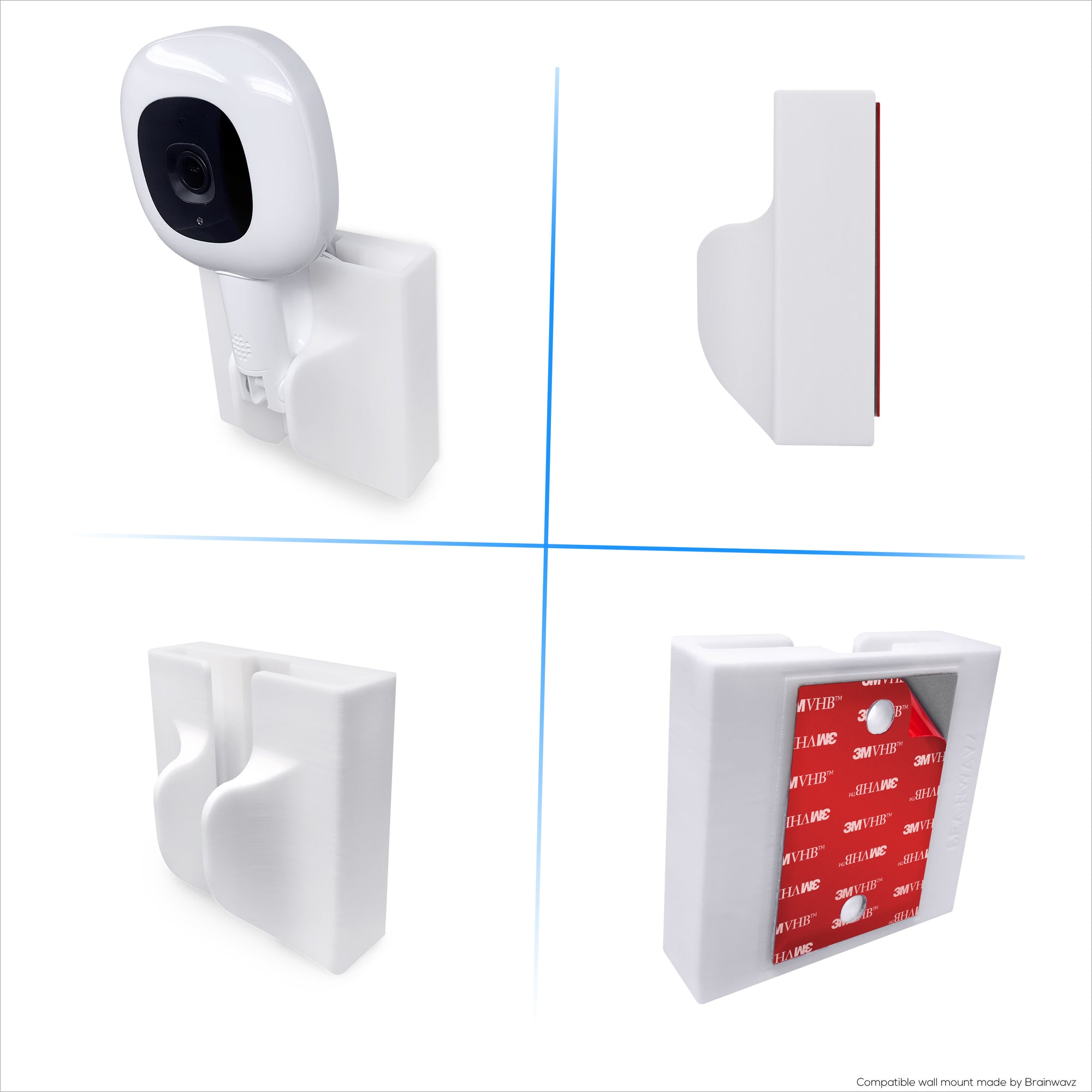 Wall Mount for Nanit Pro Flex Base &amp; Camera  – Easy Install Custom Fit Bracket with 3M VHB Tape &amp; Screws for Secure Mounting