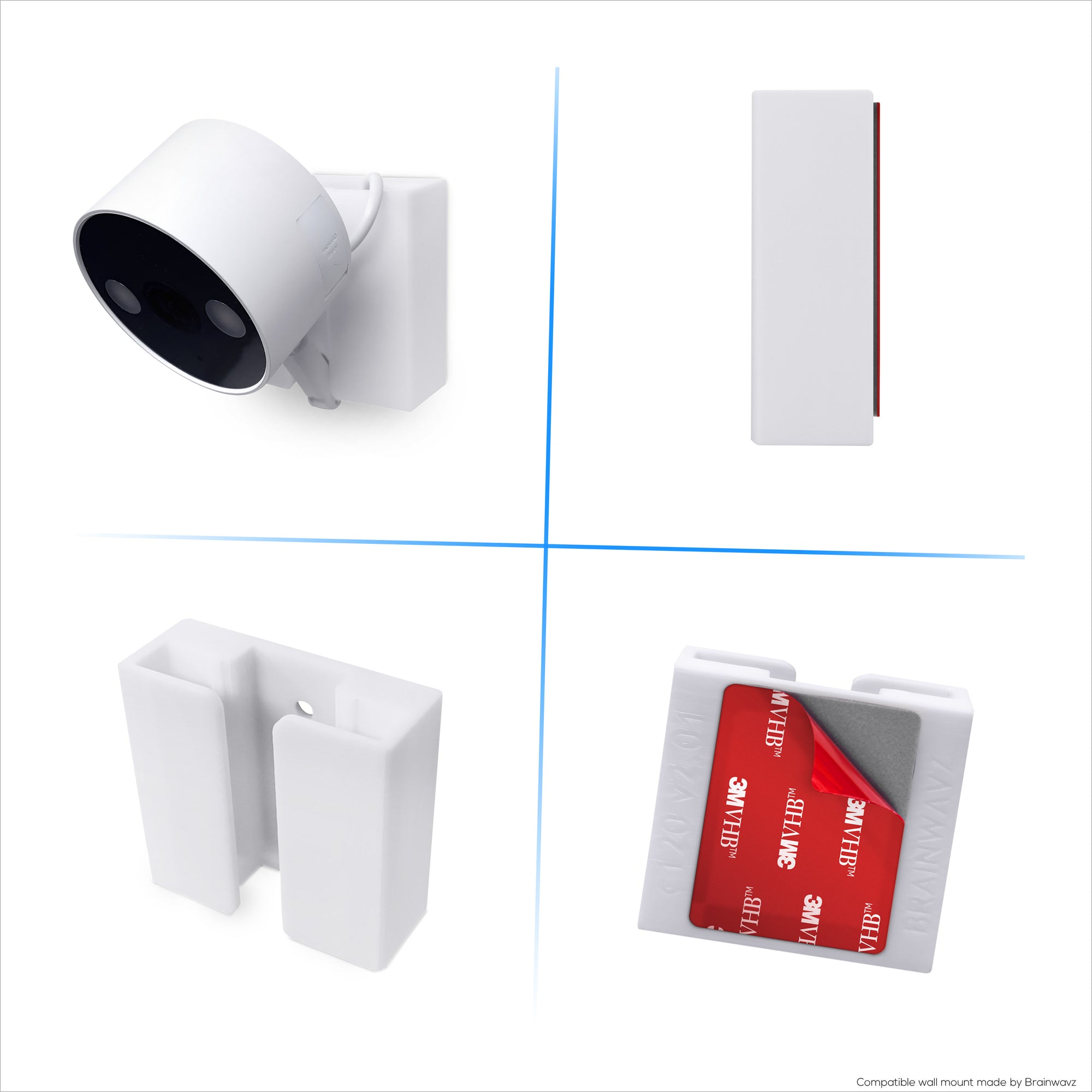 Wall Mount for TP-Link Tapo C120 Camera  – Easy Install Custom Fit Bracket with 3M VHB Tape &amp; Screws for Secure Mounting