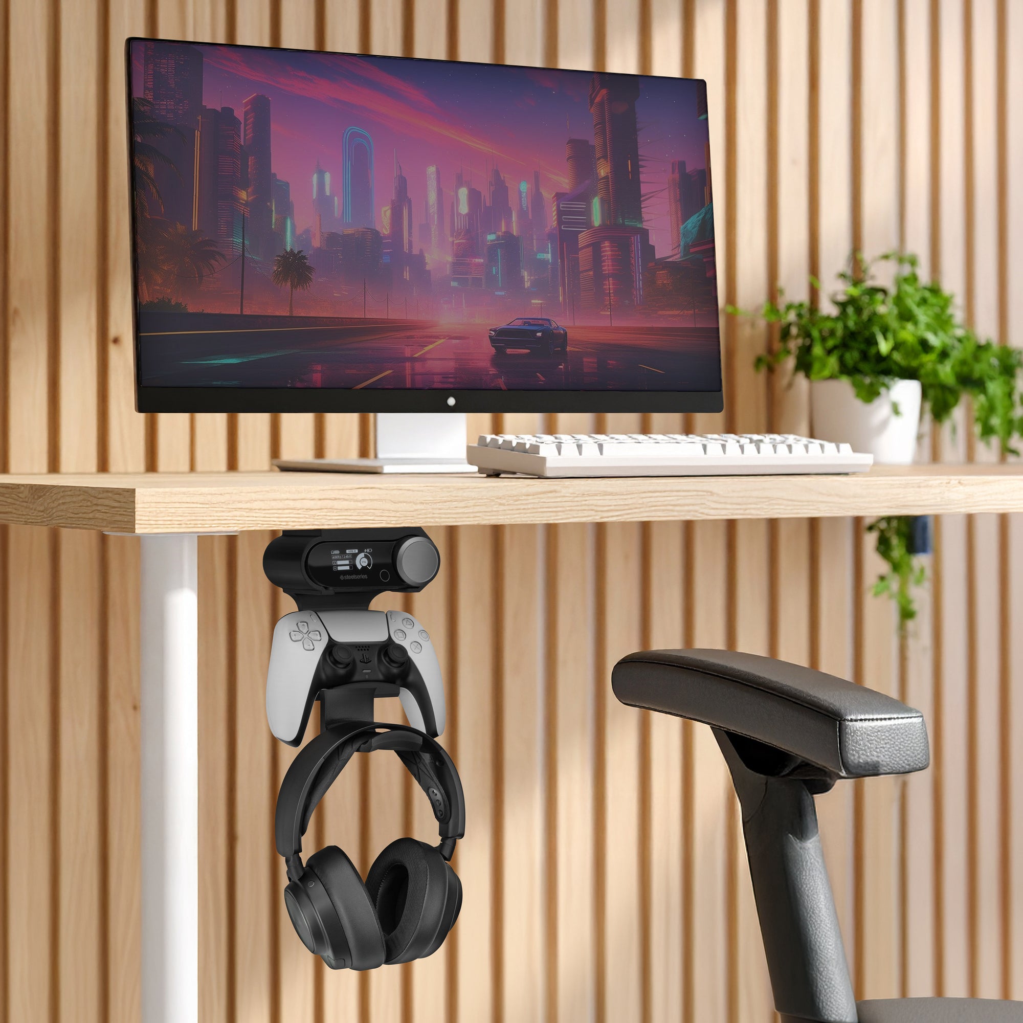 Under Mount Game Controller &amp; Headset Hanger for SteelSeries Arctis Nova Pro Wireless, Nova Elite &amp; Pro Omni + Base Station Dock