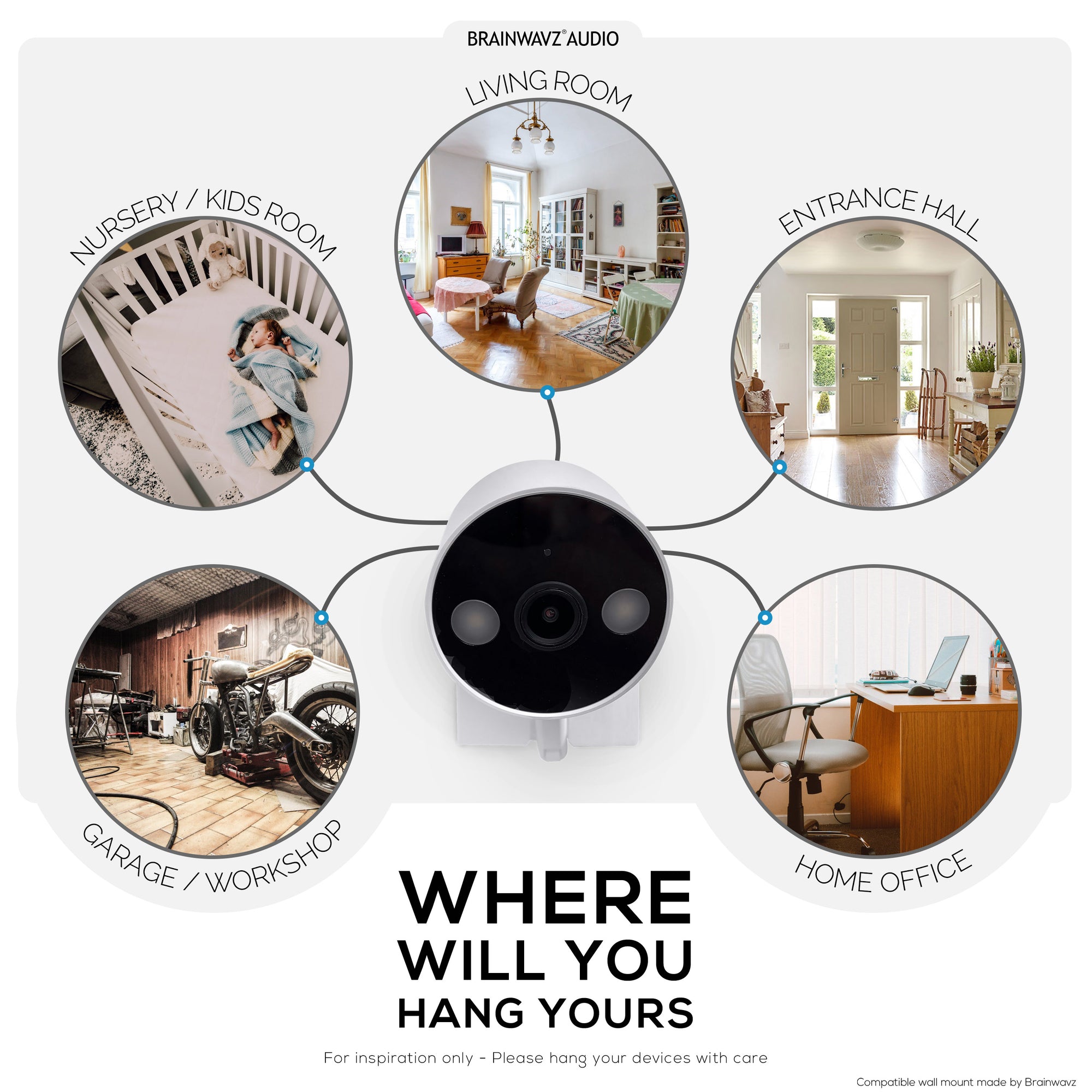 Wall Mount for TP-Link Tapo C120 Camera  – Easy Install Custom Fit Bracket with 3M VHB Tape &amp; Screws for Secure Mounting