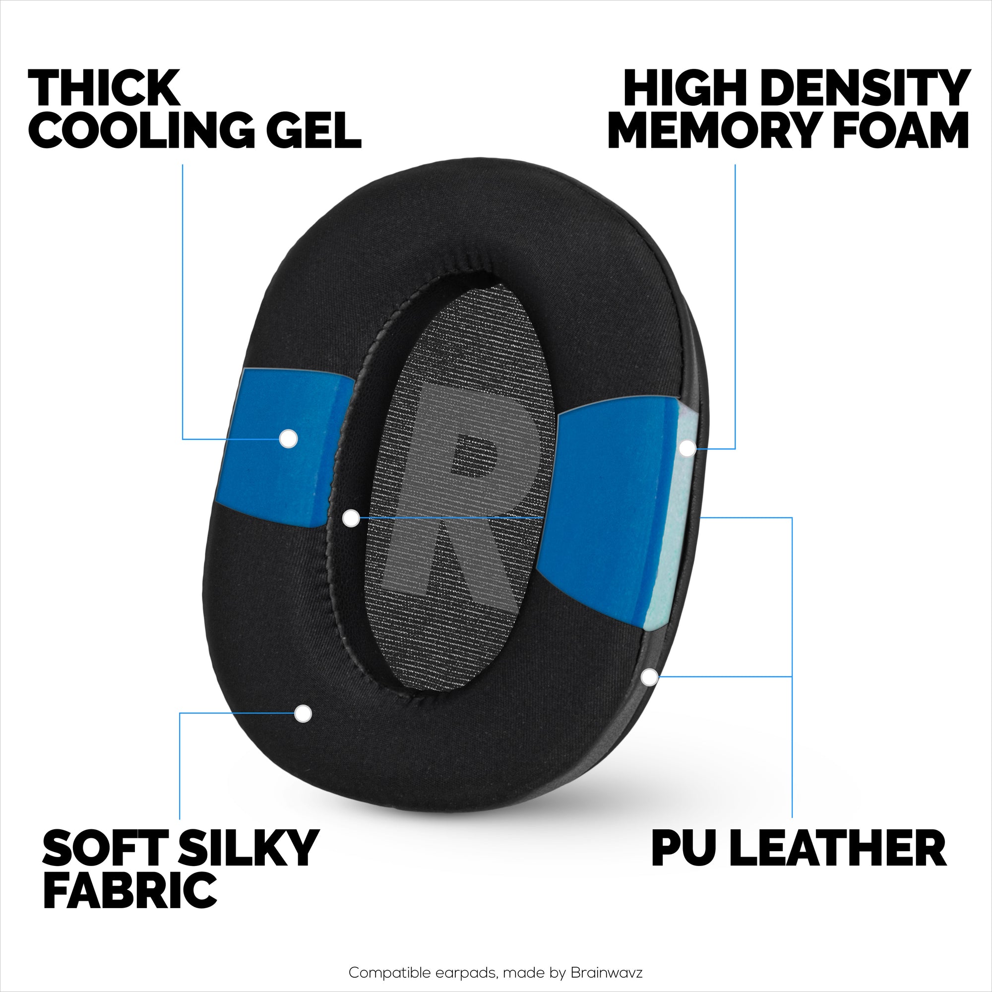 Hybrid Earpads for Logitech G Pro, G Pro X, G Pro X 2, and G Pro X SE Headsets. Cooling Gel Gaming Cushions with Super Soft Fabric &amp; Thick Memory Foam