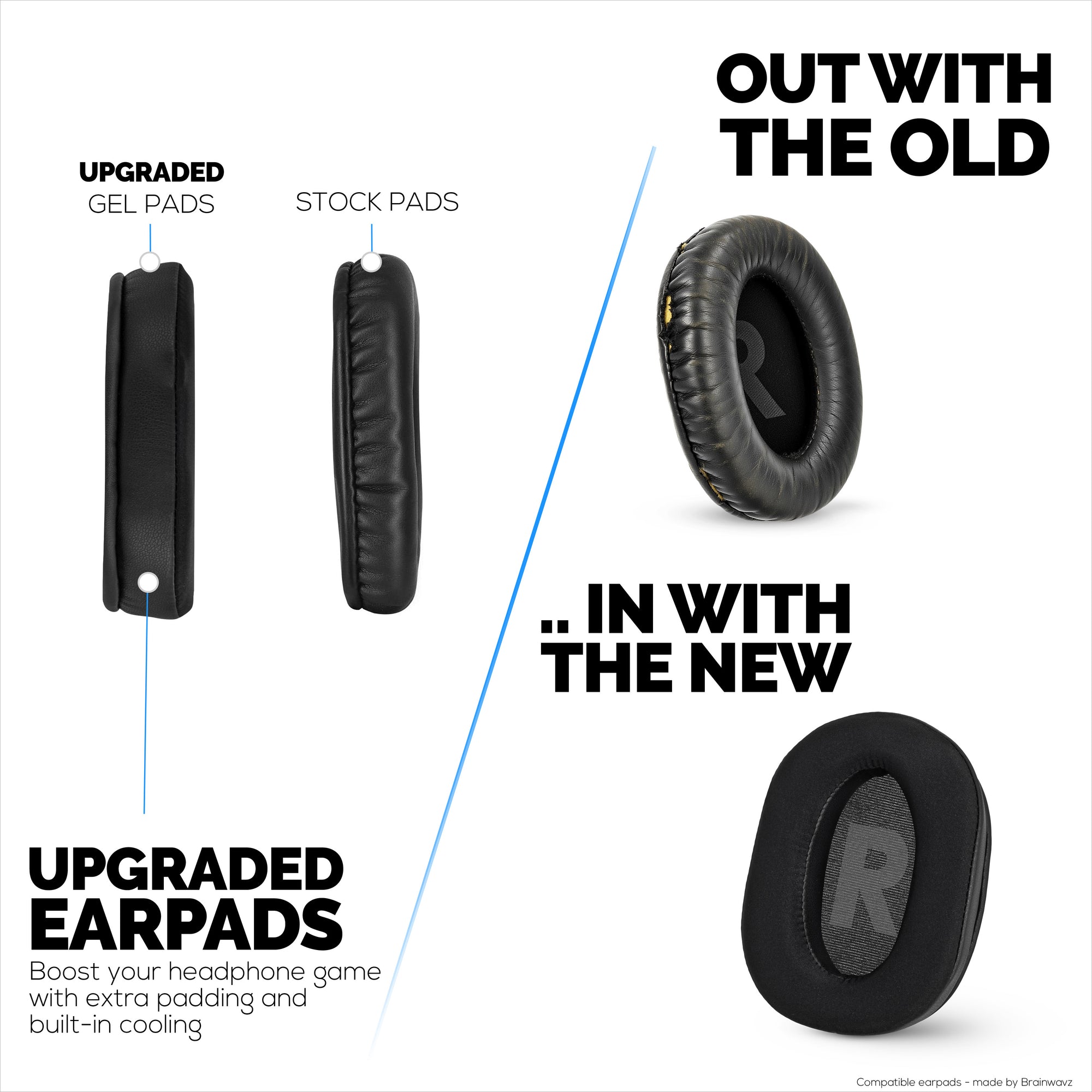 Hybrid Earpads for Logitech G Pro, G Pro X, G Pro X 2, and G Pro X SE Headsets. Cooling Gel Gaming Cushions with Super Soft Fabric &amp; Thick Memory Foam