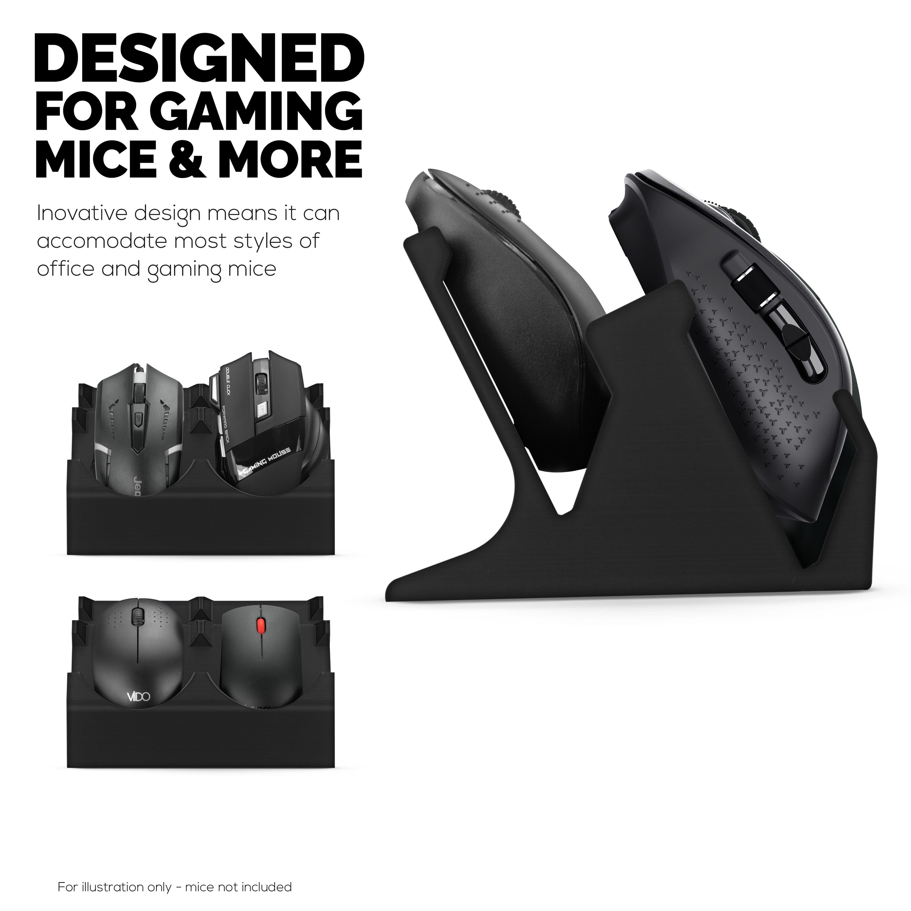Desktop Quad PC Mouse Stand Holder for Gaming & Office Mice From Logit ...