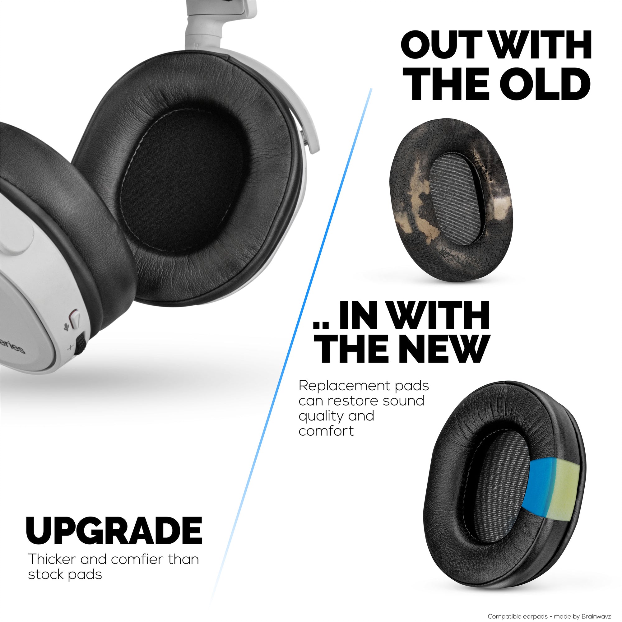 Steelseries Arctis Enhanced Gaming Earpads with Cooling Gel &amp; Memory Foam - Designed for Most Arctis Headsets