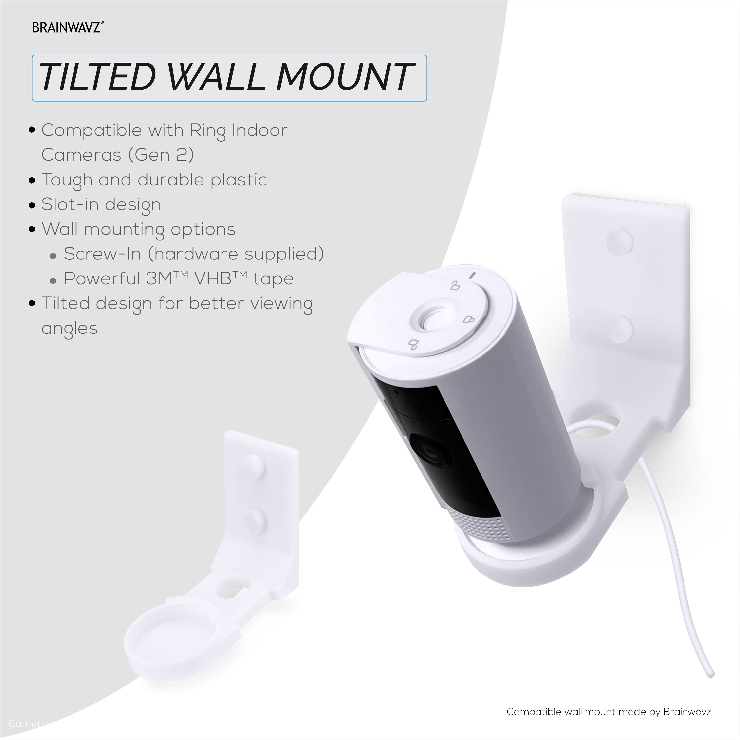 Screwless Wall Mount for Ring Indoor Cam (GEN 2), Easy to Install, No ...