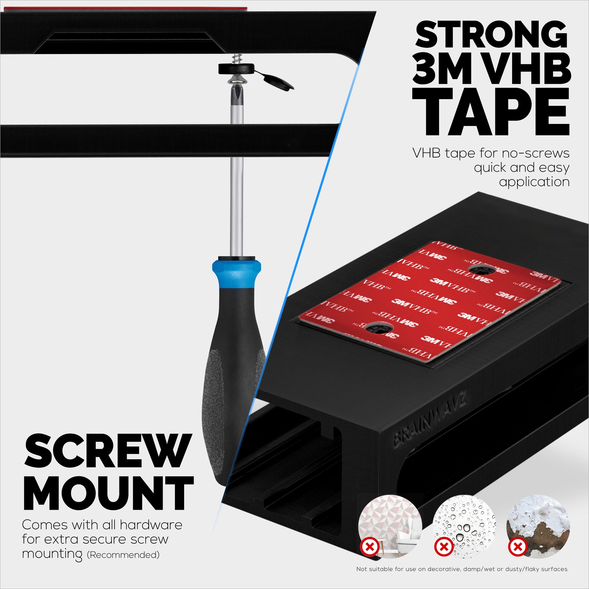 Under Desk Holder for Dell D3100 Dock, Easy To Install, Strong VHB Mount with Screw In Option