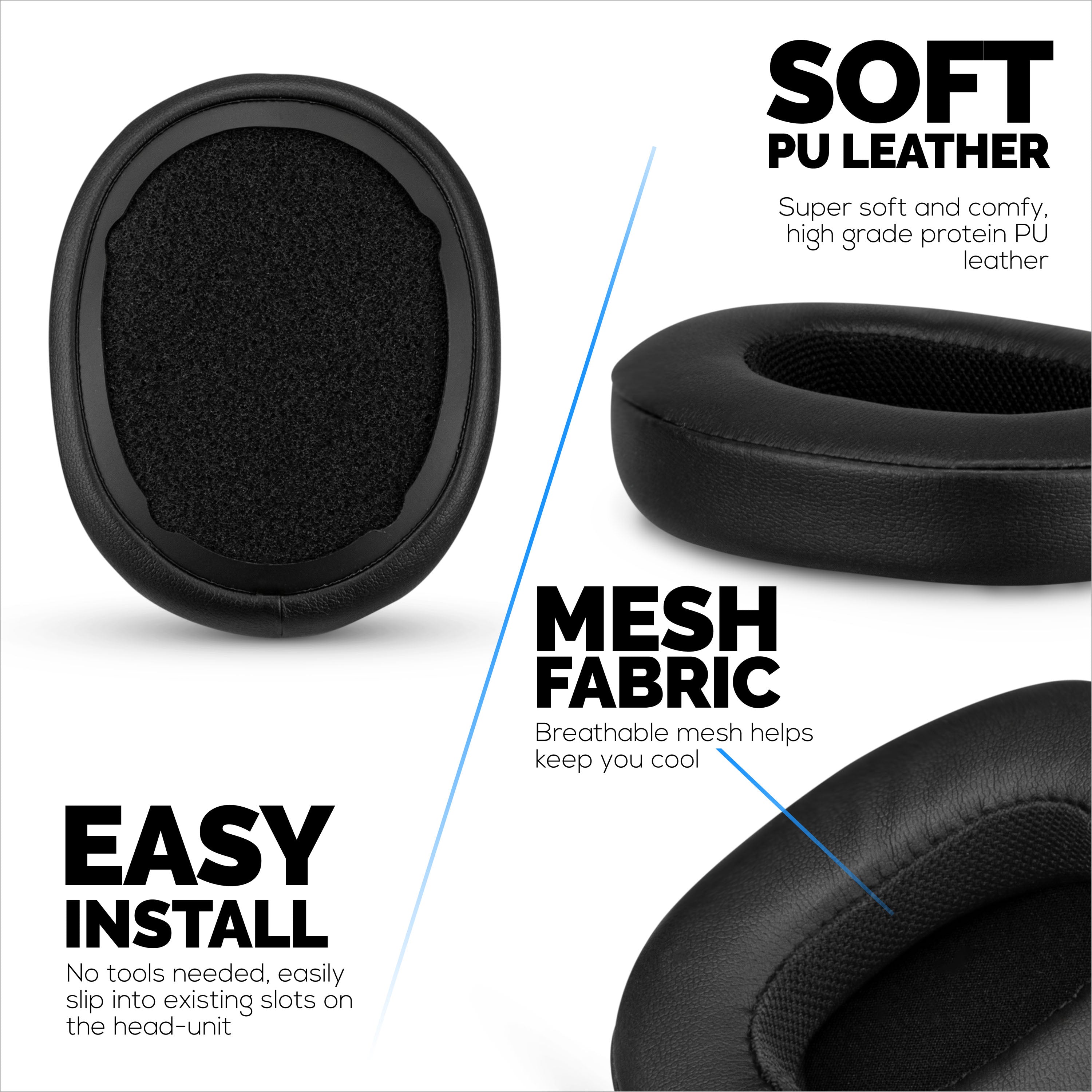  Gvoears Replacement Earpads for Skullcandy Crusher Wireless,  Crusher ANC/EVO, Hesh ANC/EVO, Hesh 3 Wireless, Also Fit for Skullcandy  Venue Wireless Headphones, Comfortable Cooling-Gel Pads (Black) :  Electronics