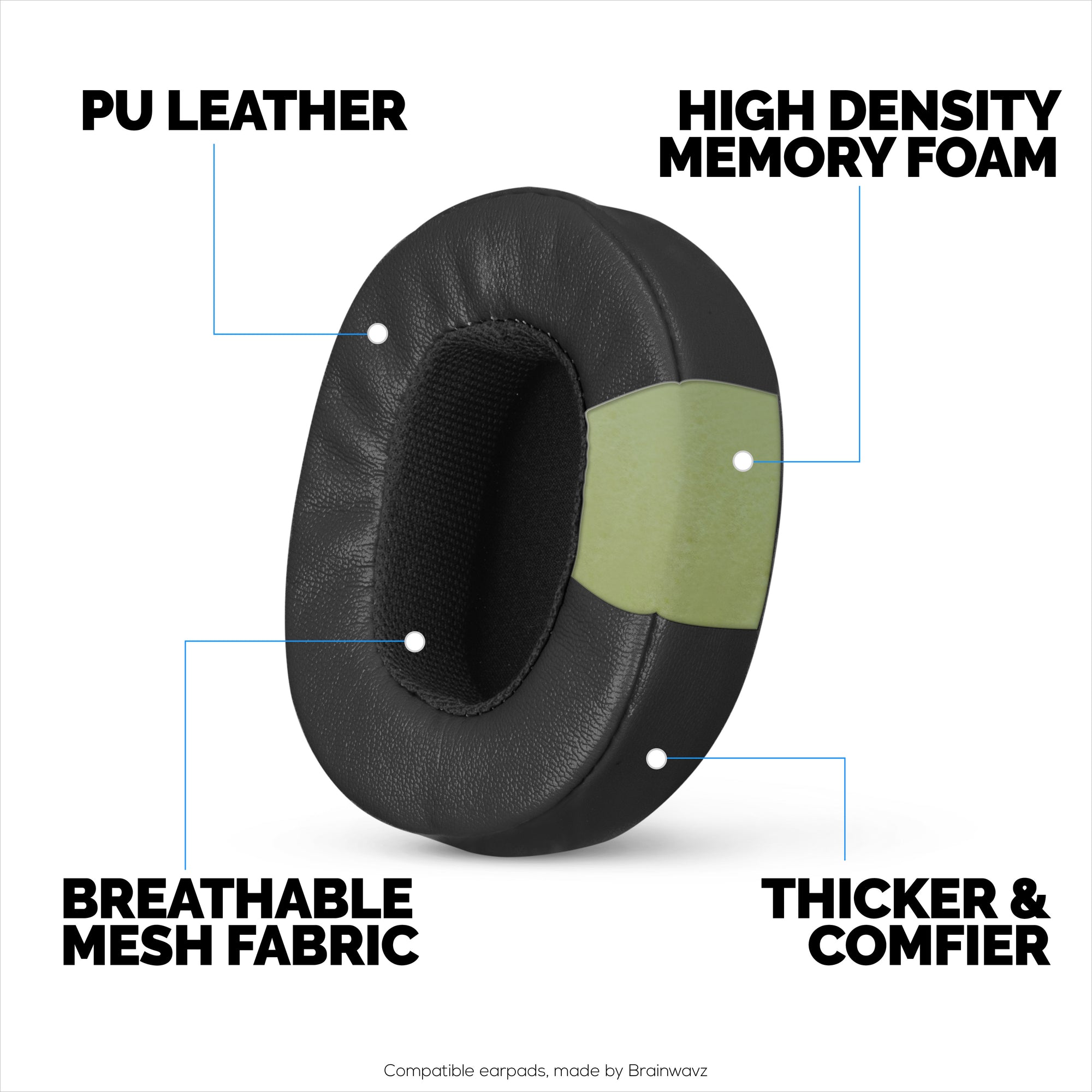 Replacement Earpads for Skullcandy Crusher Wireless, Hesh 3/ANC/EVO, Venue ANC &amp; More - Extra Comfortable Foam, Durability and Noise Isolation
