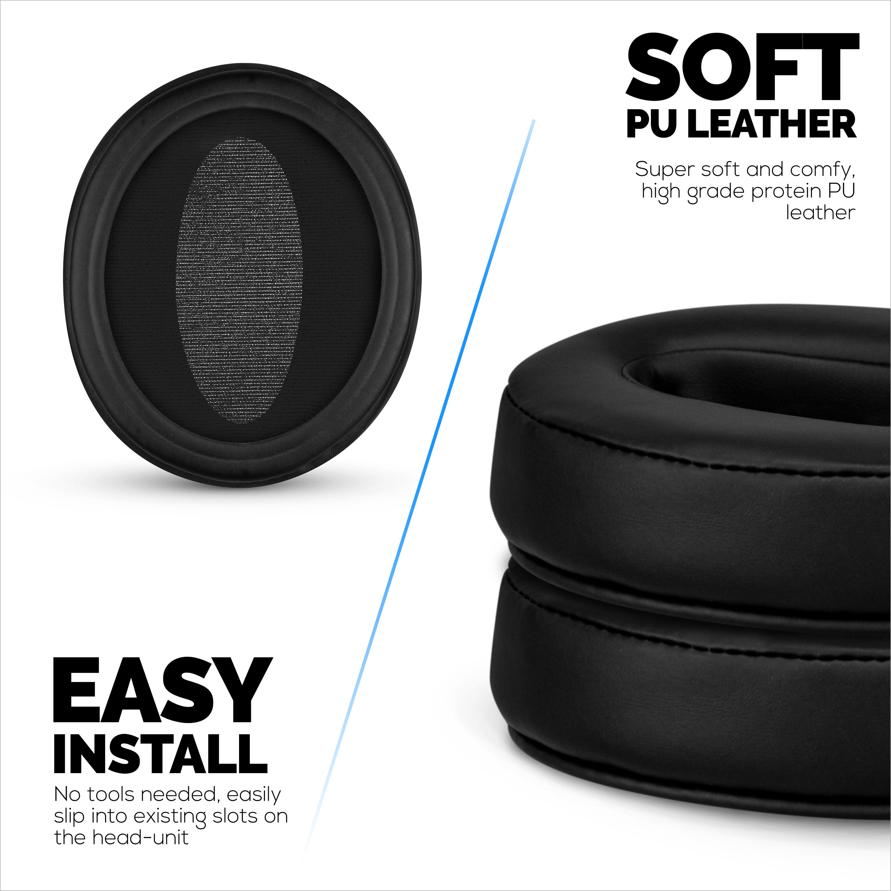 Coussinets De Remplacement Pour Casques Sennheiser HD 4.50BT, HD 4.40BT, HD 4.30G, Etc. - Noir, Confort Amélioré - 2