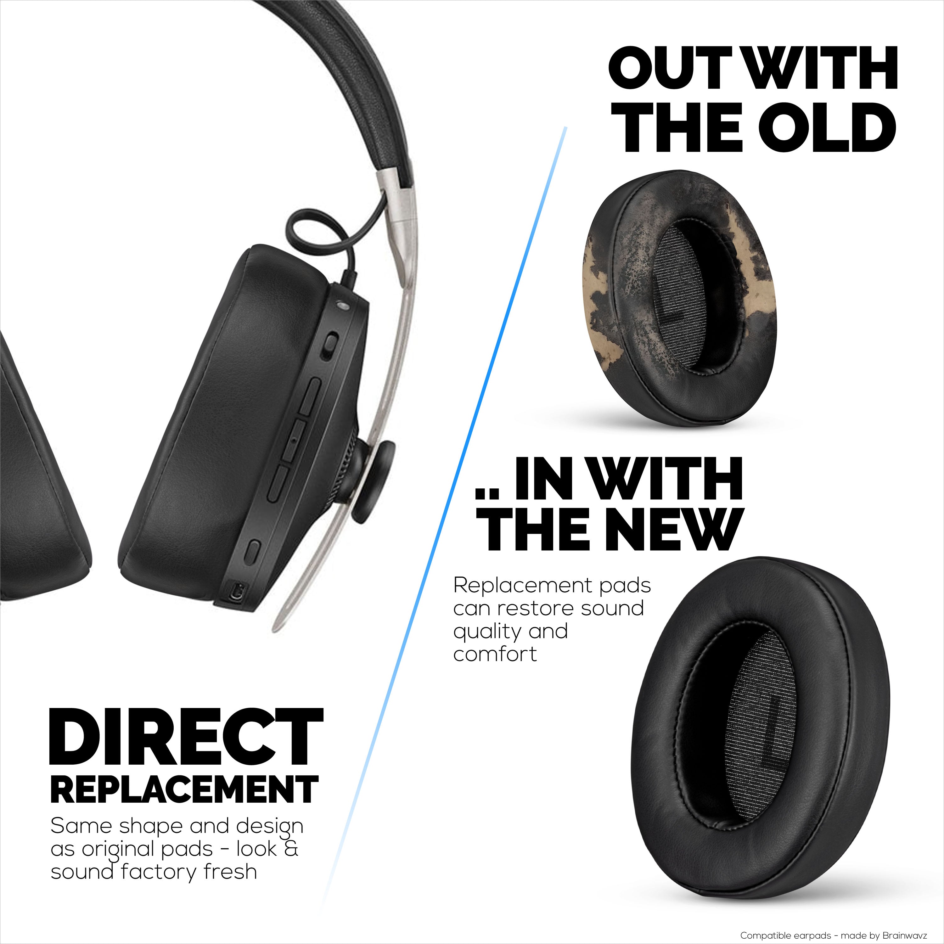 SOULWIT Oorkussens Vervanging voor Sennheiser Momentum On-Ear, HD1 Hoofdtelefoon - Ruisonderdrukkende Earpads Cushions met Hoge Dichtheid Schuim - Momentum OE Microvezel Zwart SOULWIT Oorkussens Vervanging voor Sennheiser Momentum On-Ear, HD1 Hoofdtelefoon - Ruisonderdrukkende Earpads Cushions met Hoge Dichtheid Schuim - Momentum OE Microvezel Zwart