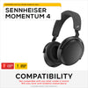 適用於 Sennheiser Momentum 4 無線耳機的替換耳墊，採用柔軟 PU 皮革和記憶海綿