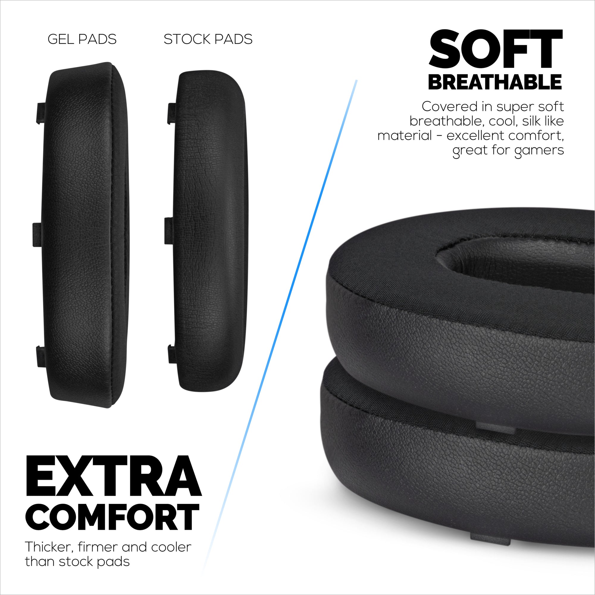 Bose NC700 Hybrid Replacement Earpads with Gel, Memory Foam, Breathable Fabrics &amp; Soft PU Leather