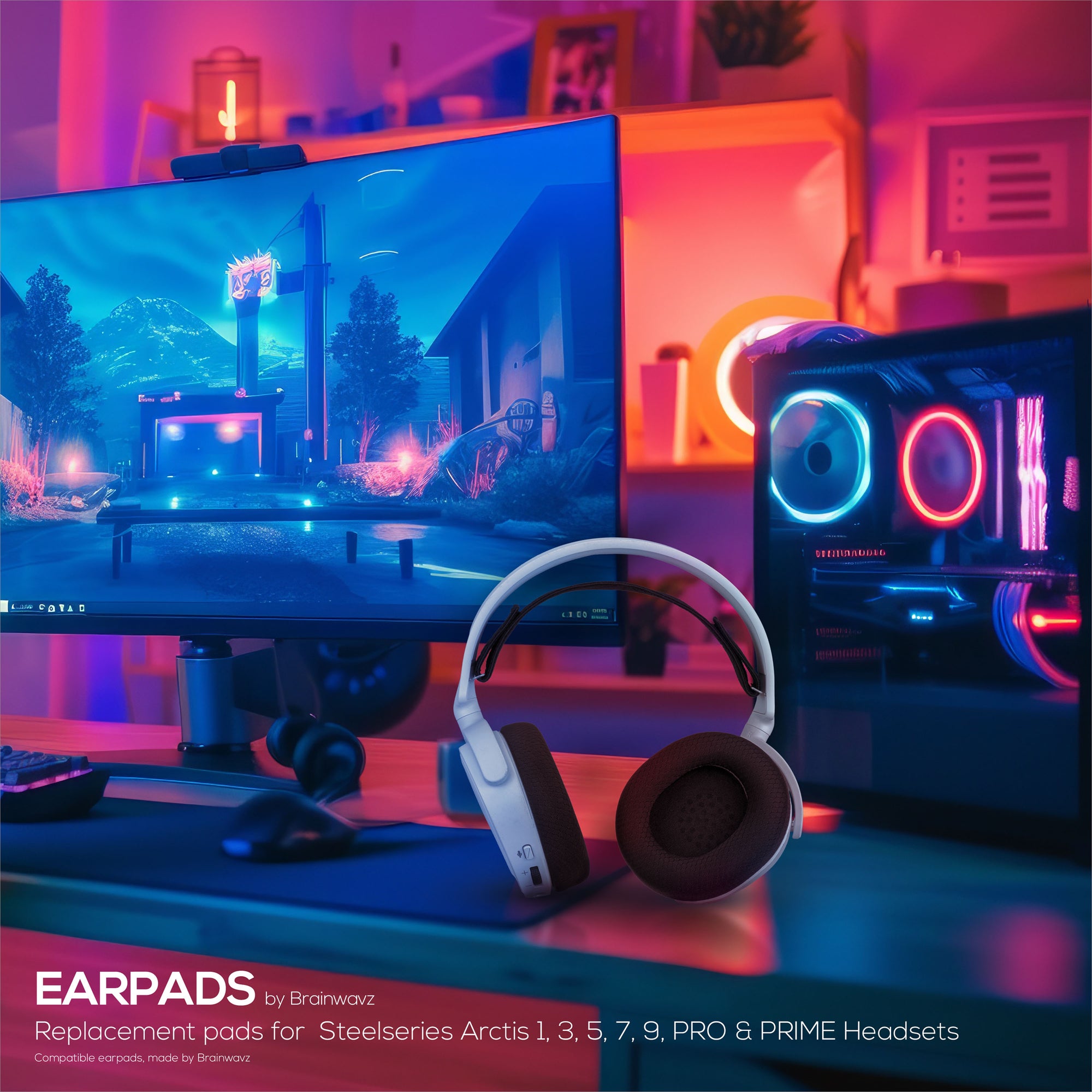 Replacement Earpads for Steelseries Arctis 1, 3, 5, 7, 9, PRO &amp; PRIME Headsets, Soft Breathable fabric, Extra Comfort