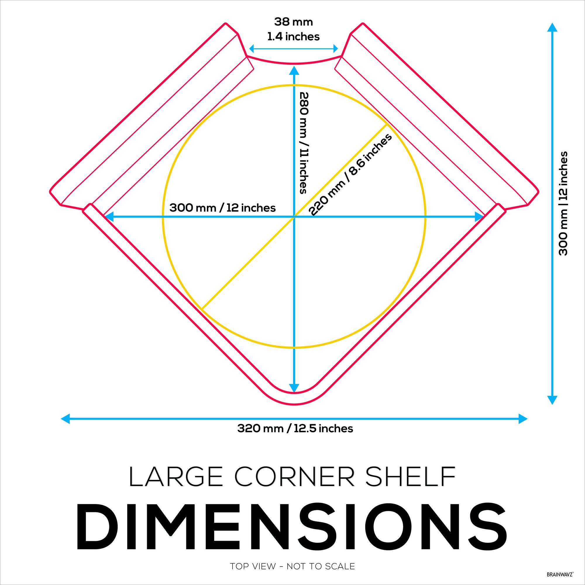 9&quot; Small Corner Shelf Mount,  Adhesive &amp; Screw In, for Speakers, Cameras, Baby Monitors, Plants, Books Electronics, Collectibles &amp; More, Floating Shelves