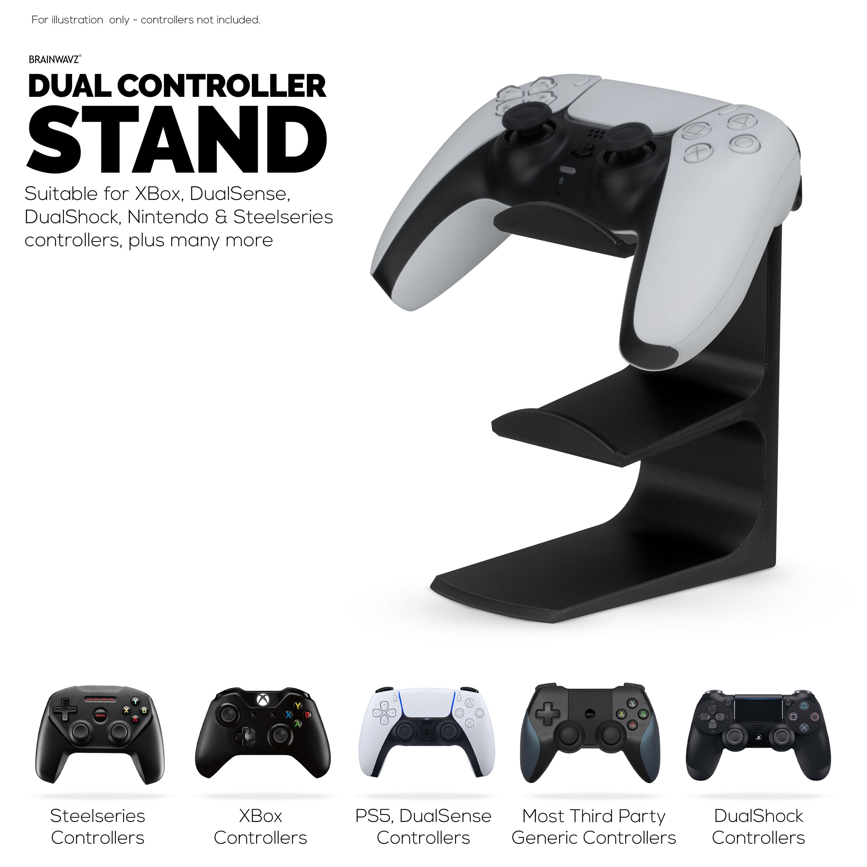 Sentinel Controllers The Sentinel - Dual Game Controller Stand for Desks, Universal Design ...