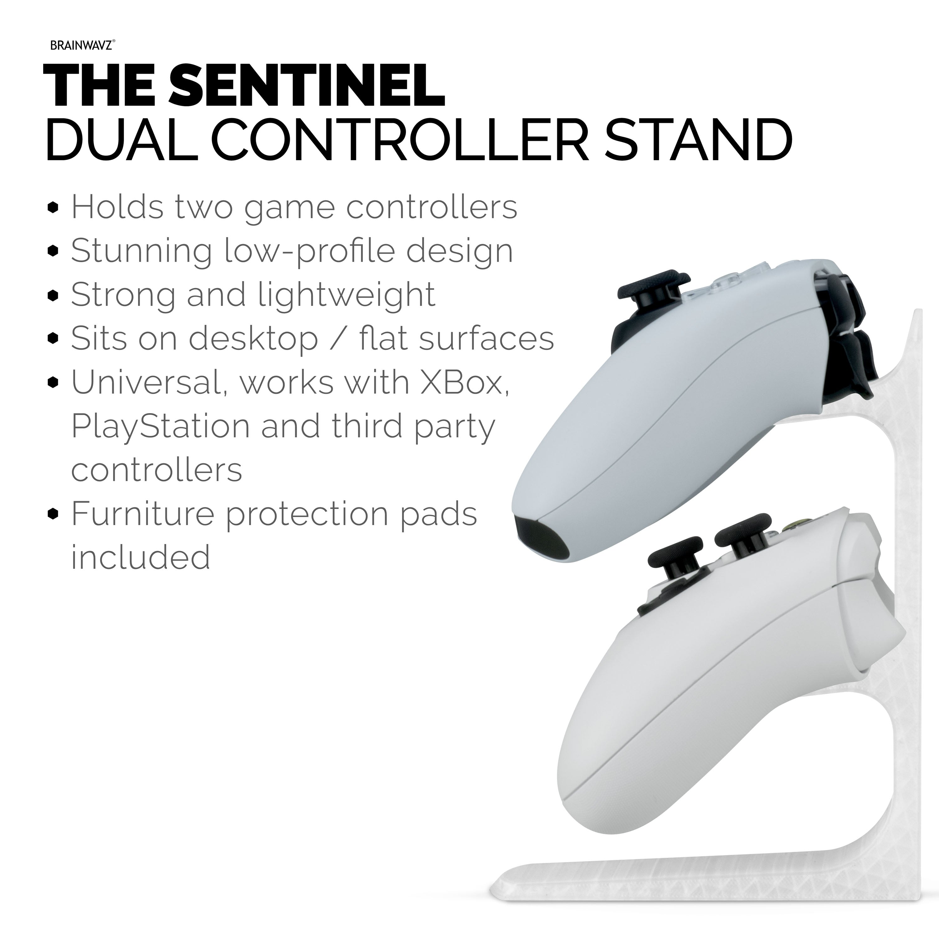 Sentinel Controllers The Sentinel - Dual Game Controller Stand for Desks, Universal Design ...