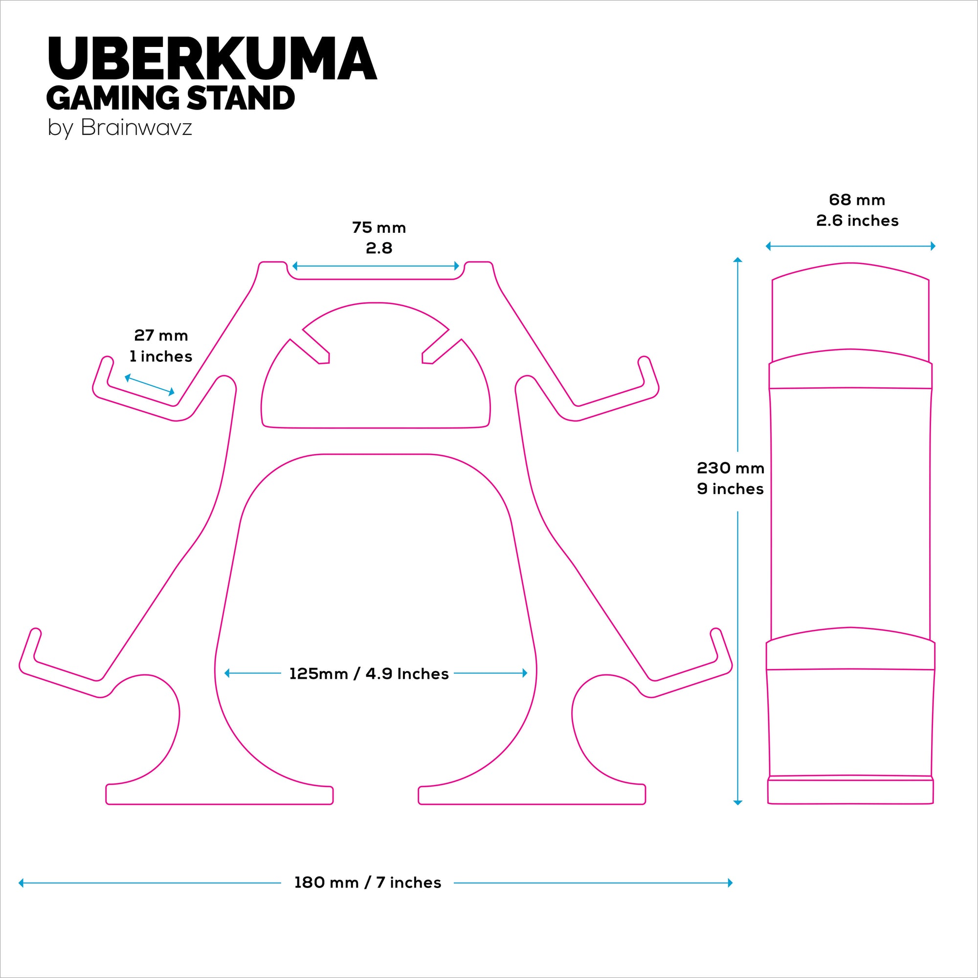 The UberKuma - Quad Controller Holder &amp; Headphone Stand for Desks, Suitable for all Gamepads &amp; Headsets