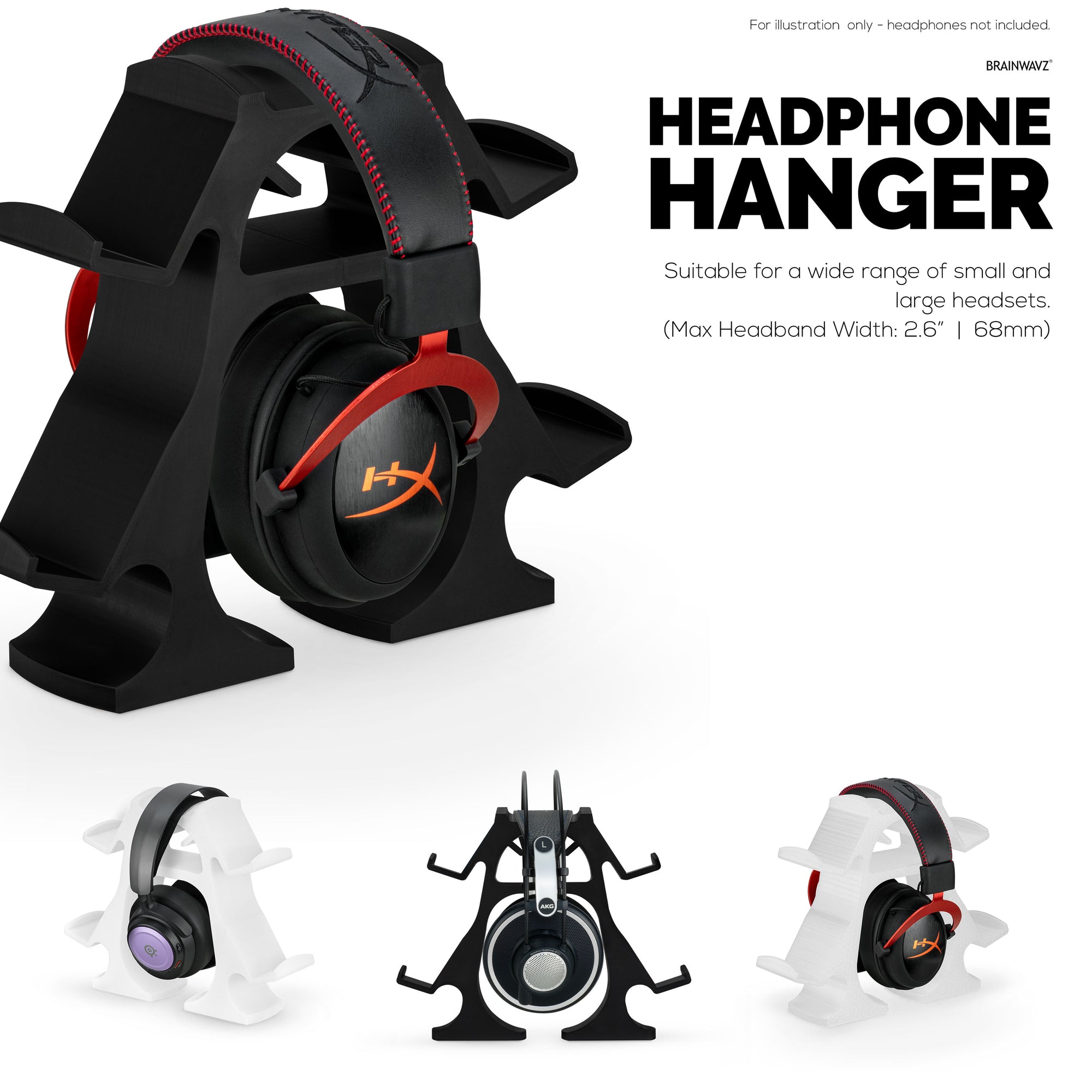 The UberKuma - Quad Controller Holder &amp; Headphone Stand for Desks, Suitable for all Gamepads &amp; Headsets