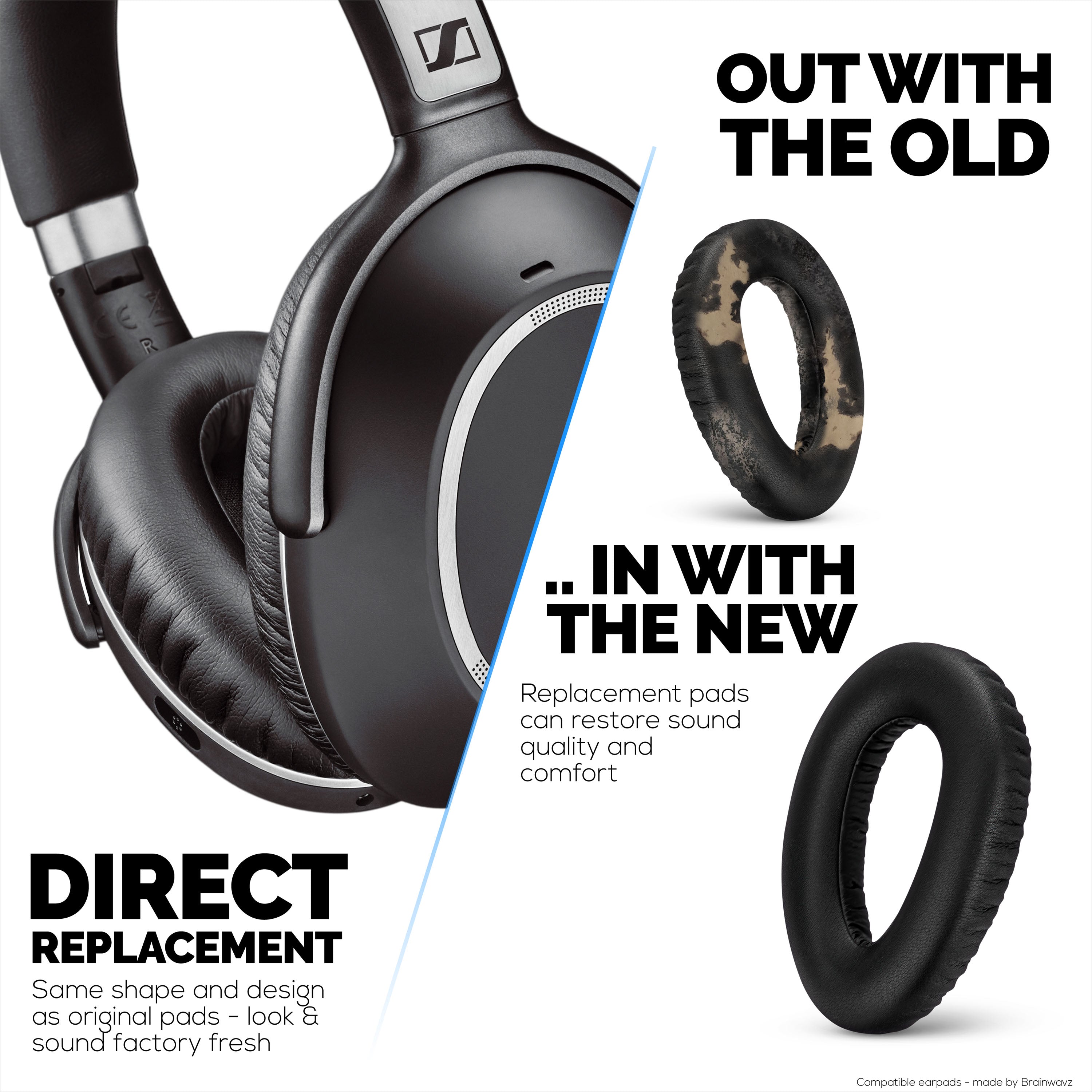 Cuscinetti Auricolari In Pelle Per Sennheiser PXC550, MB660 - Con Memory Foam, Isolamento Acustico - Foto 9