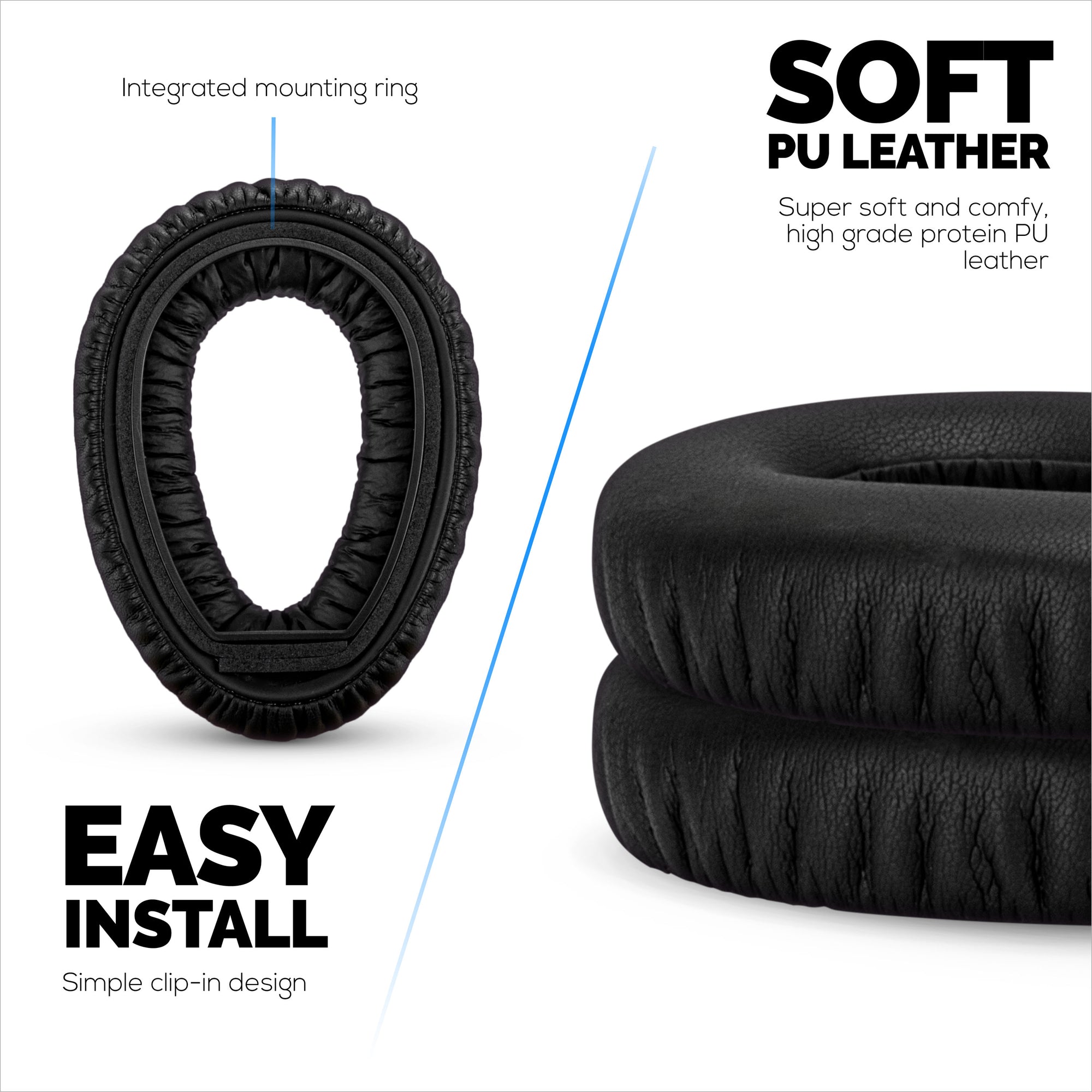 Replacement Earpads for Sennheiser PXC480, PXC550, PXC 550-II, MB660 UC, MB 660 MC Headphones, Soft PU Leather Cushions, Easy &amp; Quick Installation